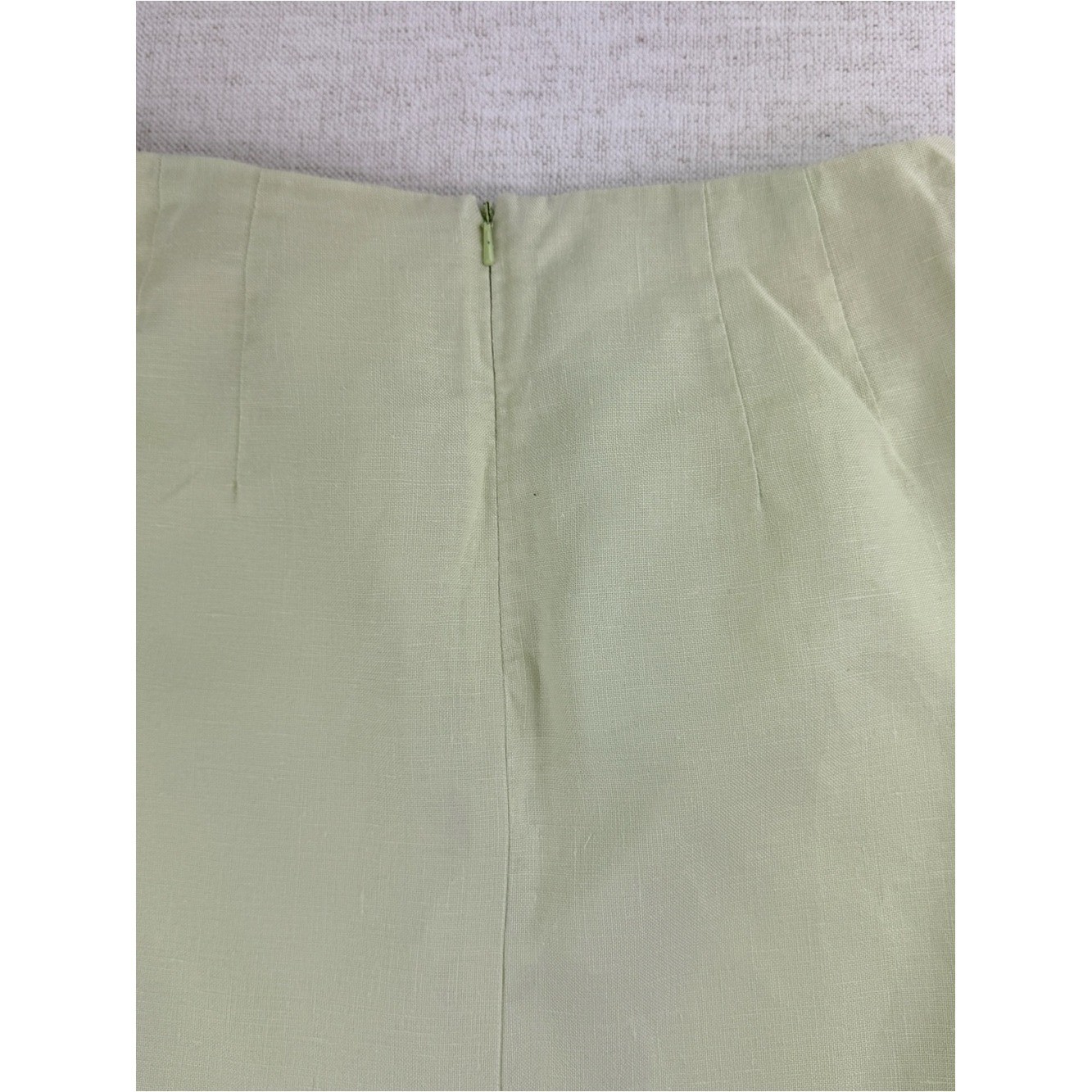 VTG Carol Horn women&rsquo;s petite 8P 100% linen mini skirt pastel green mint