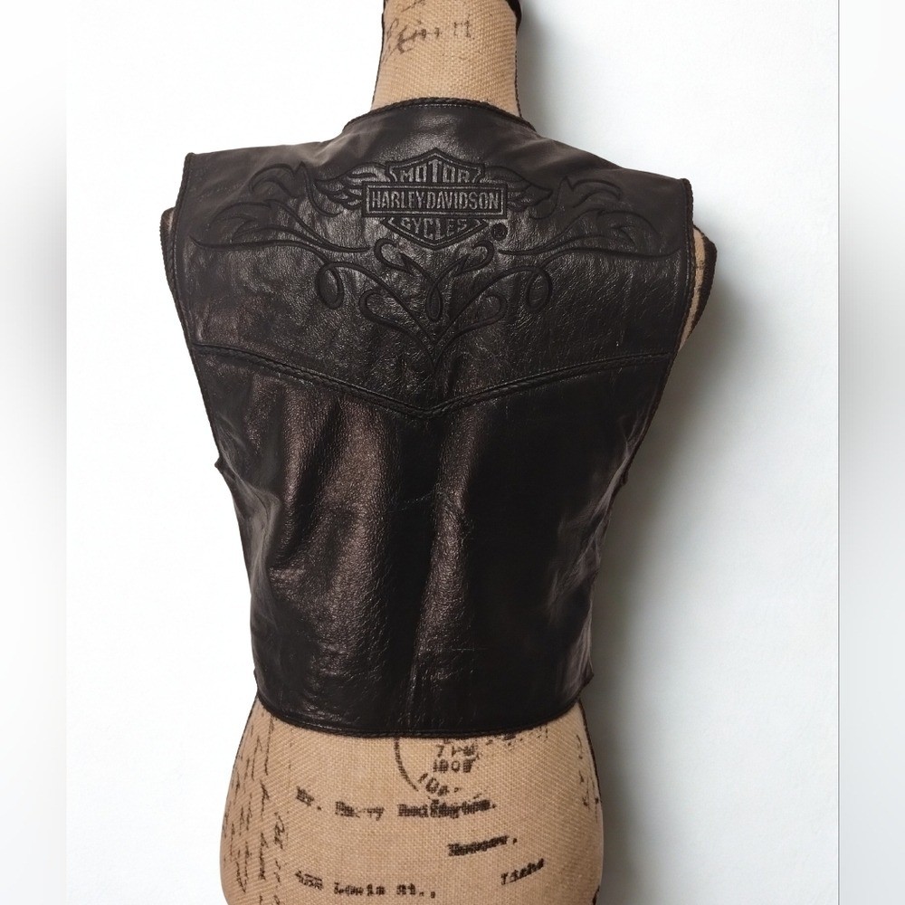 Harley Davidson Vintage Leather Vest Women&rsquo;s Size S