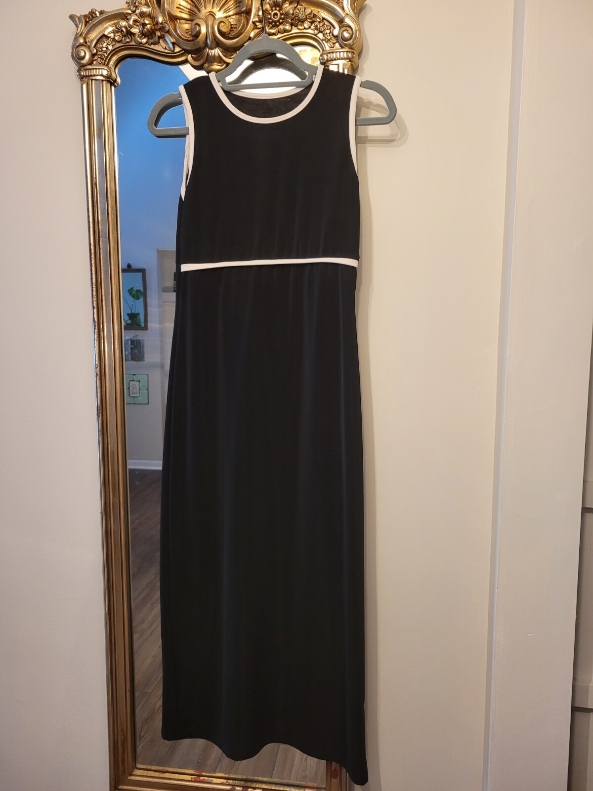 Vintage Byer Studio Petite Dress Size 4, 90s, Black And White, maxi dress