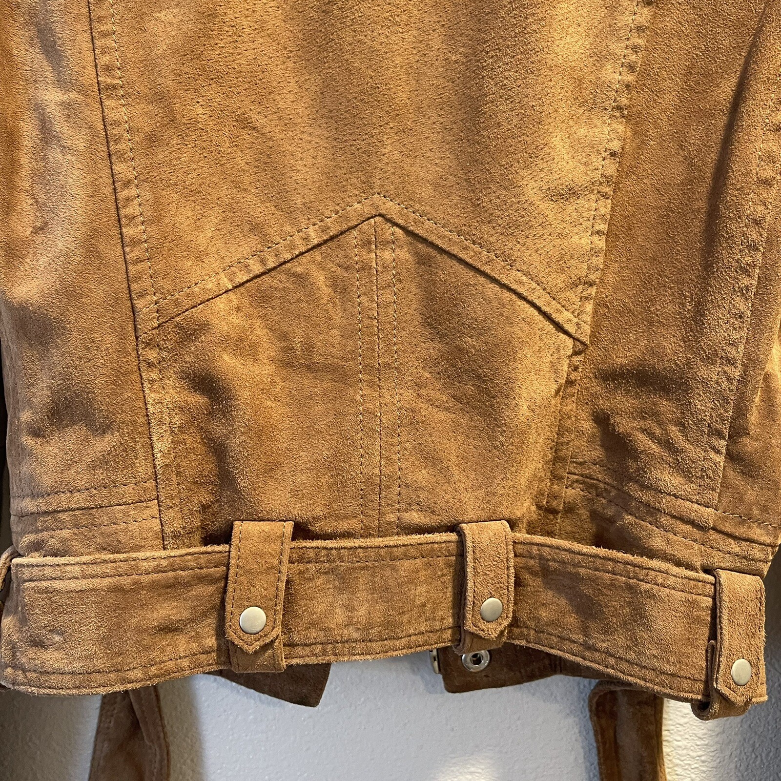 BLANK NYC Coffee Bean Brown Suede Leather Moto Jacket Women’s Size XS