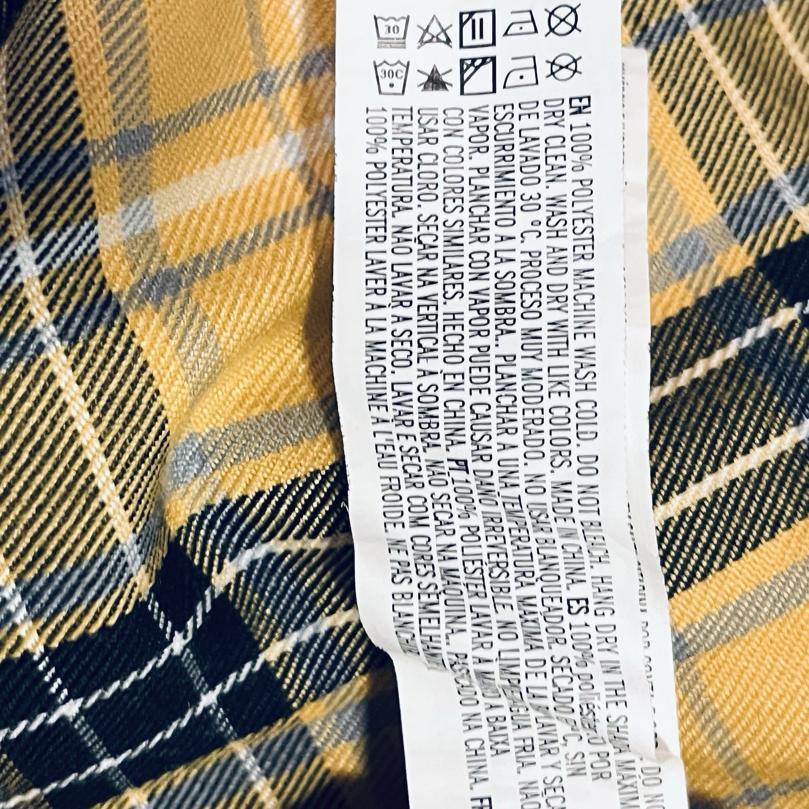 Y2K Micro Mini Skirt Yellow/Black PLAID PLEATED Sz Med-15.5&Prime; Length-FOREVER 21