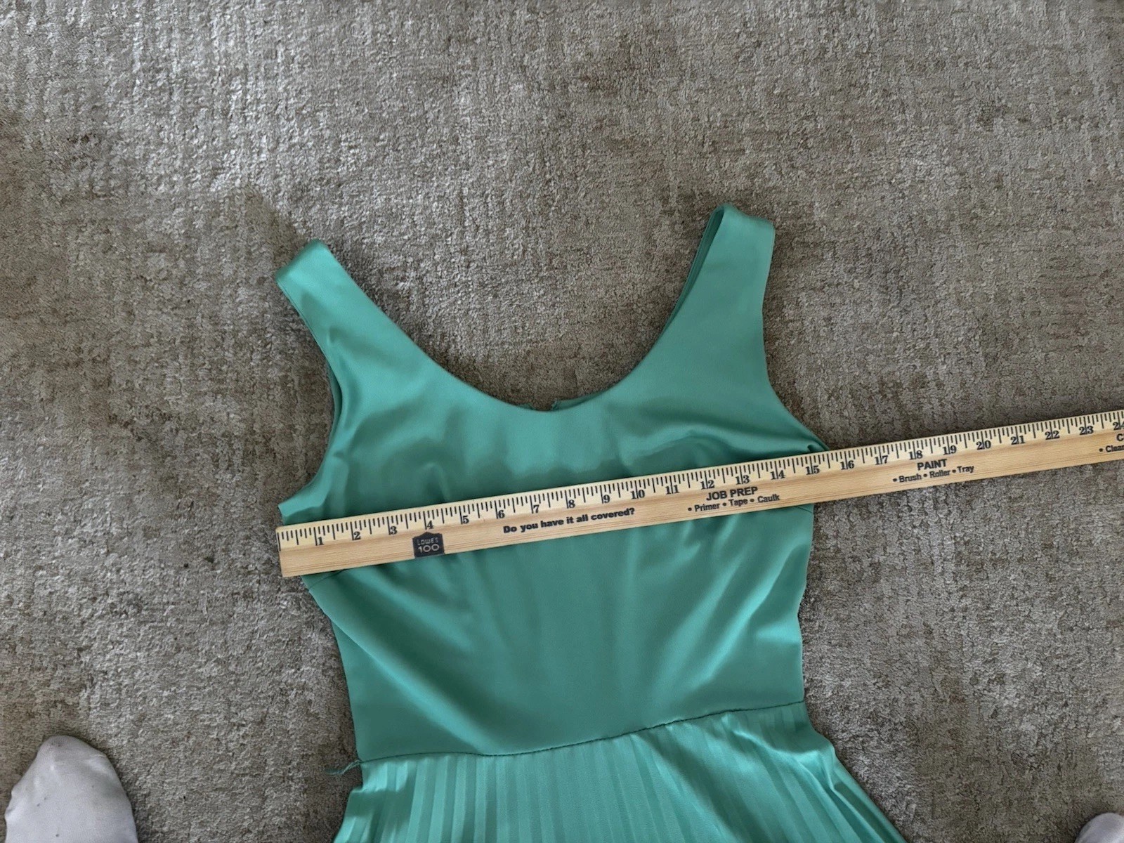 VTG 70’s Fit Flair SEARS TURQUOISE GREEN Disco DRESS accordion Pleats – S