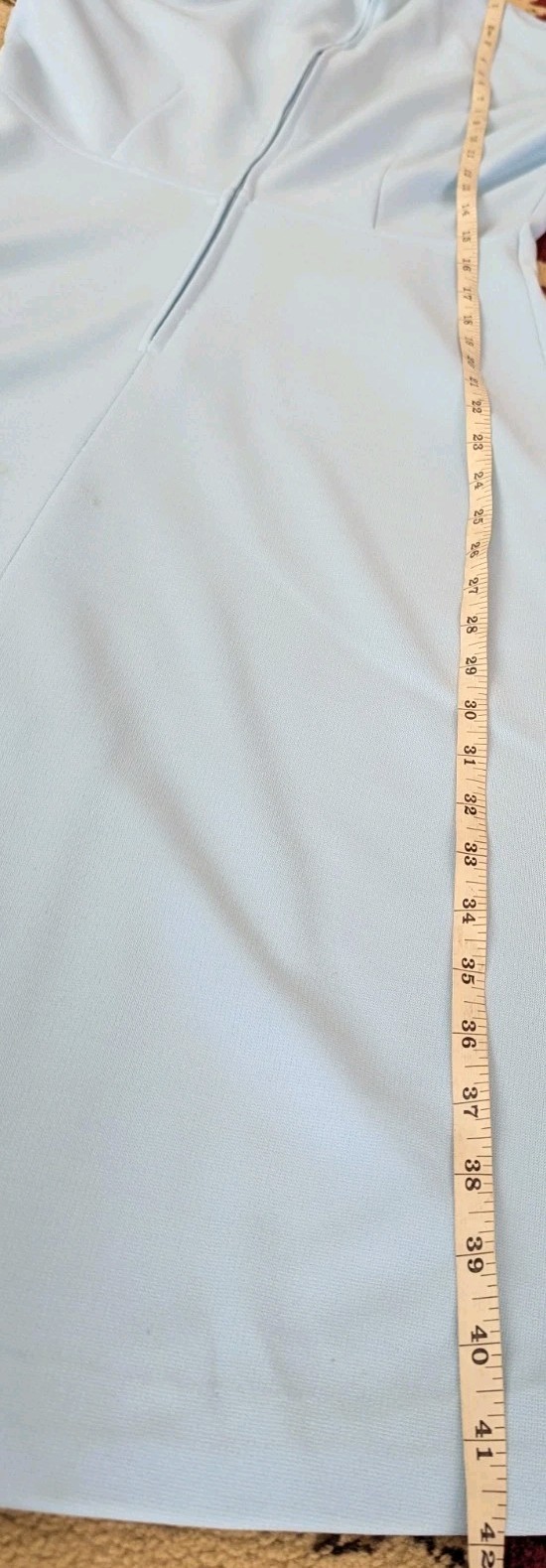 Vintage Mod A Line Point Collared Dress Handmade Back Zip 1970s 34 In Bust Retro