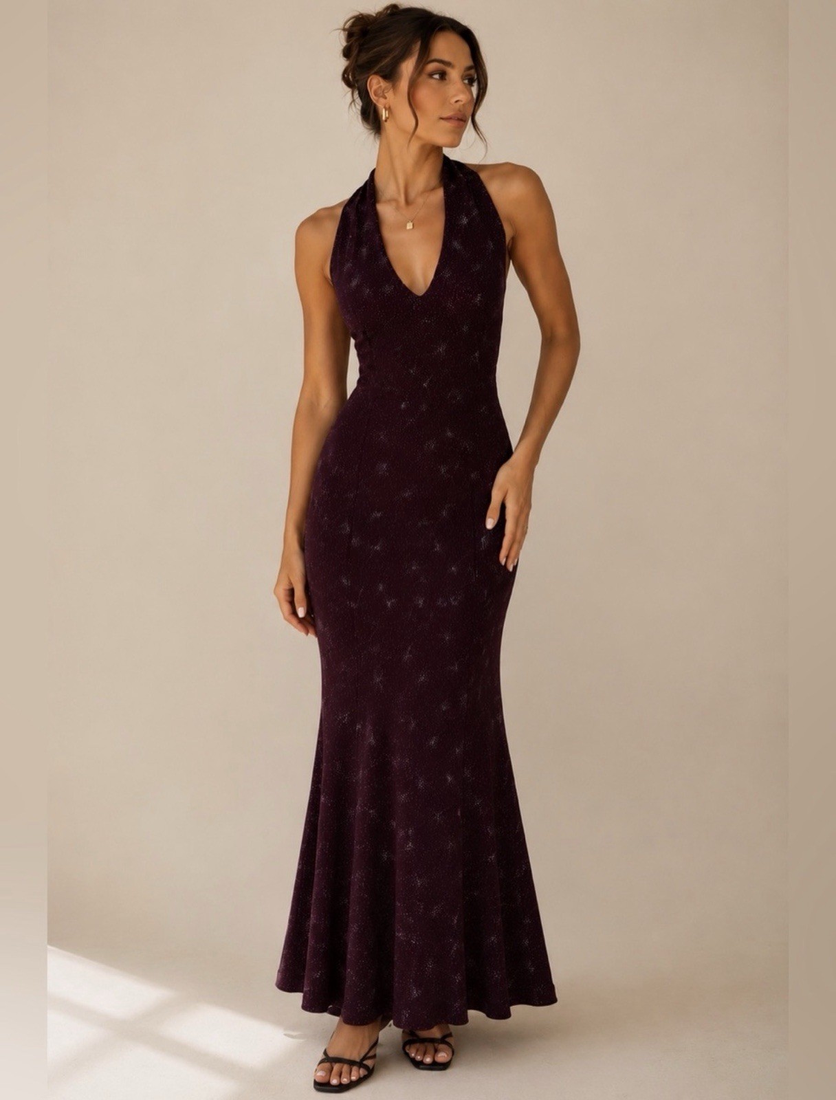 Vintage Scott McClintock Millennium 2000 Halter Mermaid Gown Dress Size 8