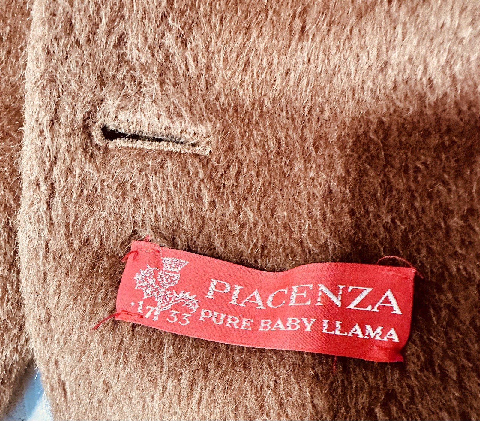 VTG Bill Blass Baby Llama Fur Coat 4 Mid Length Jacket Brown Quiet Luxury Cozy