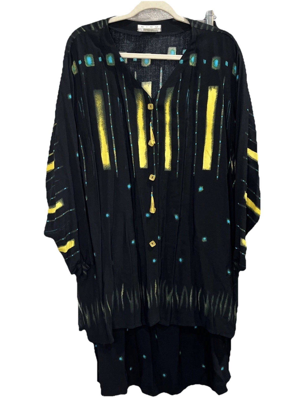 Nino Wong California Skirt Large & Blouse Top XL Made in USA Vintage Art to Wear