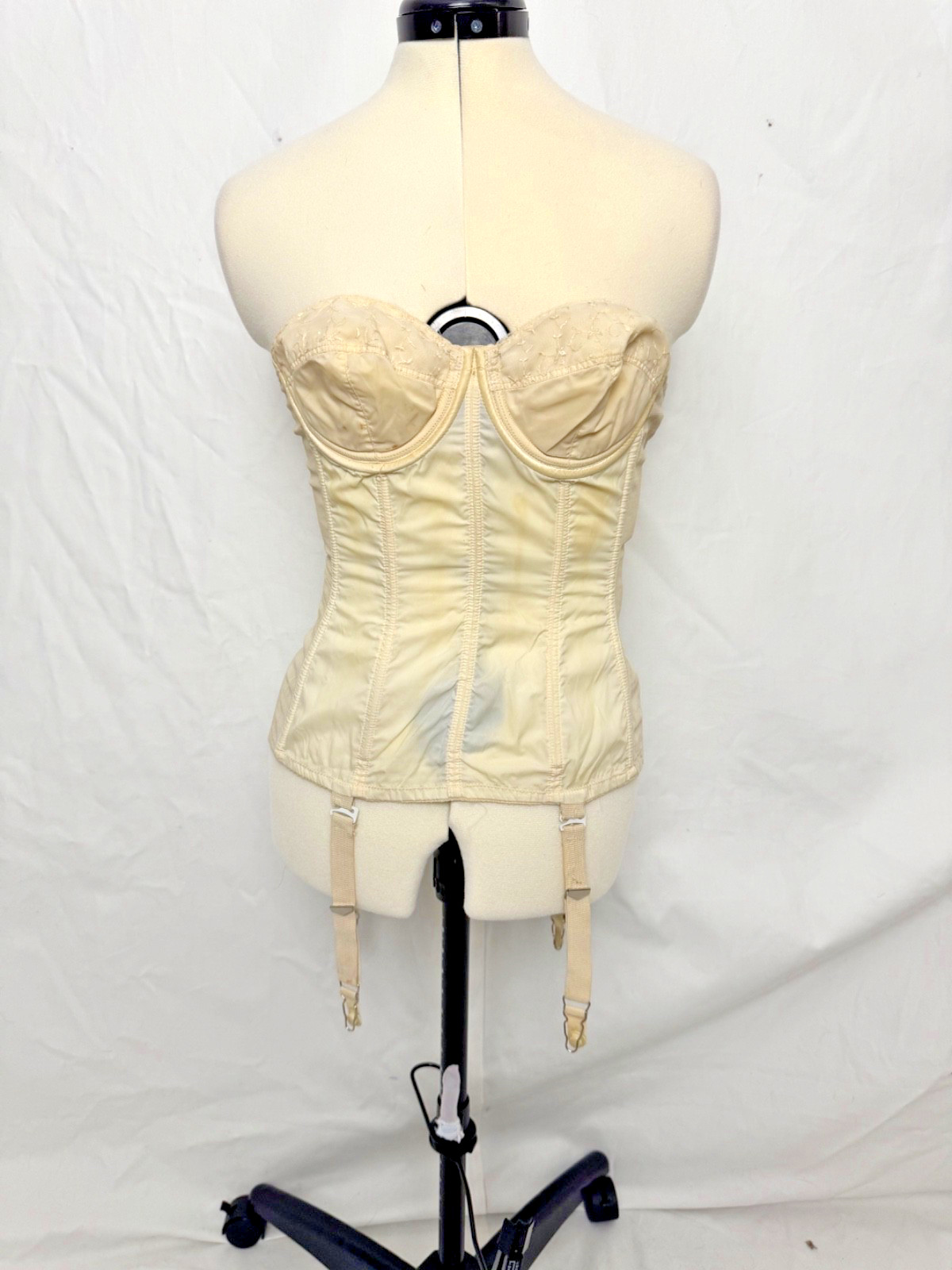 1940s 50s Corset Bustier w Garter Straps