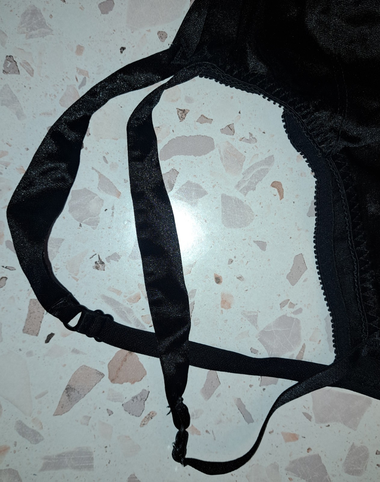 Vtg 90s Delicates Second Skin Satin Bra Black 36C Unlined Underwired Sexy Gothic