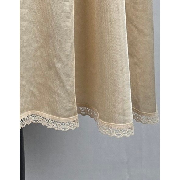 Vintage Vanity Fair Beige Antron III Nylon Lace Trim Half Slip Lingerie Large TT
