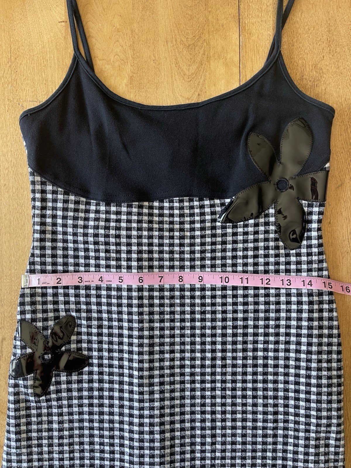 Vintage 90s Forever 21 U.S.A. Gingham Plaid Mini Dress Size Medium Y2K