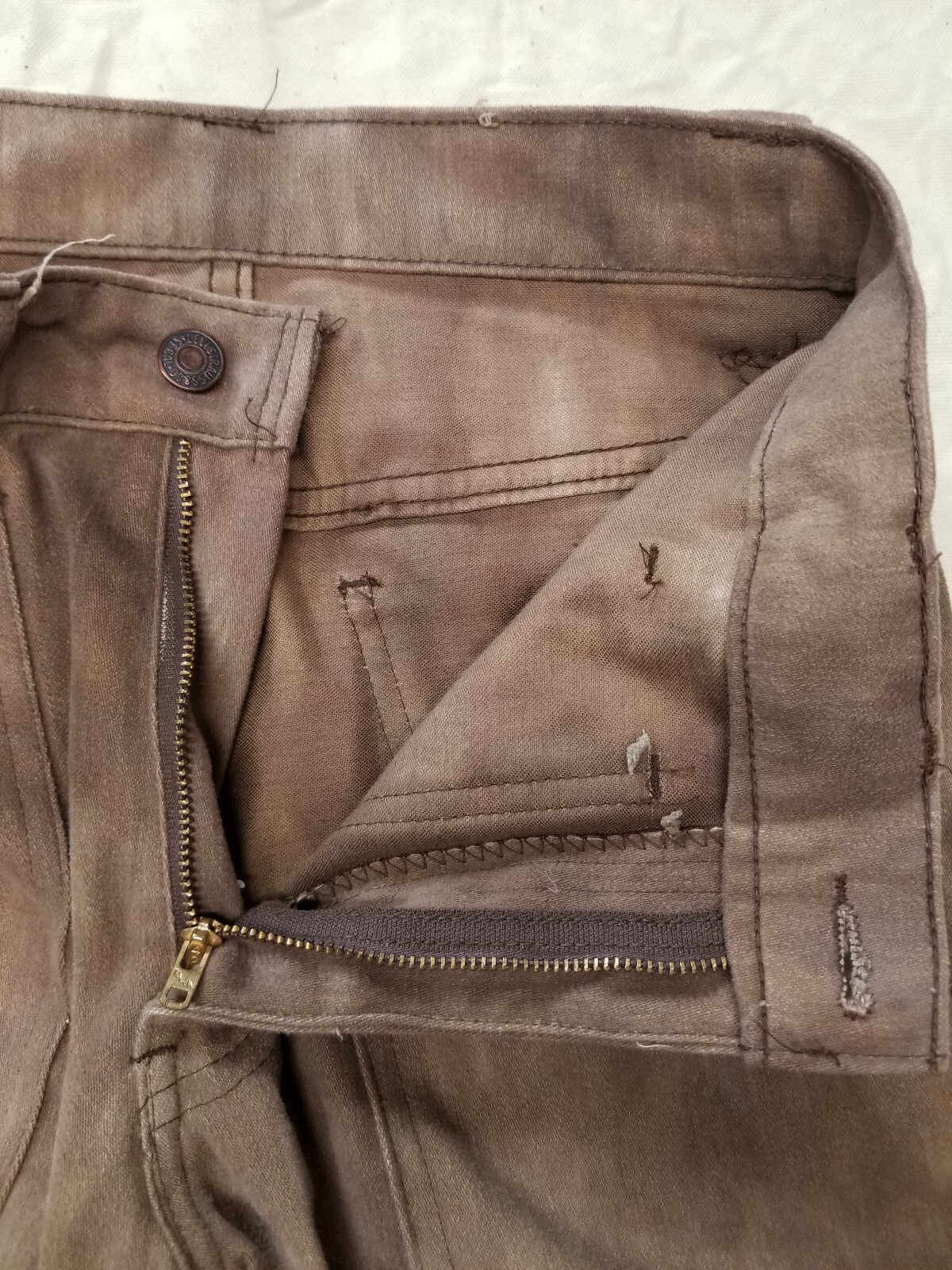 Vintage Levis White Tag Big E Cargo Bush Pants Brushed Cotton Jeans 28×29.5