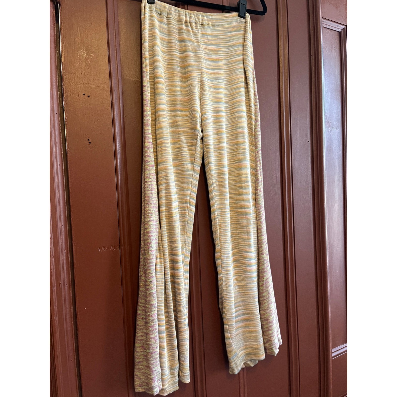 Vintage Missoni 100% Silk Knit 2 Piece Set Pants Top Orange Lilac Multi Italy