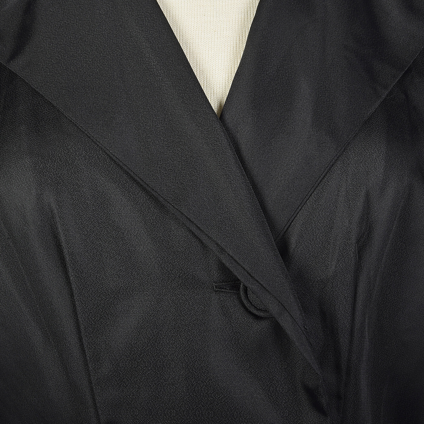 S 1950s Black Faille Dress Button Front Cocktail Party Evening Wear 50s Vintage