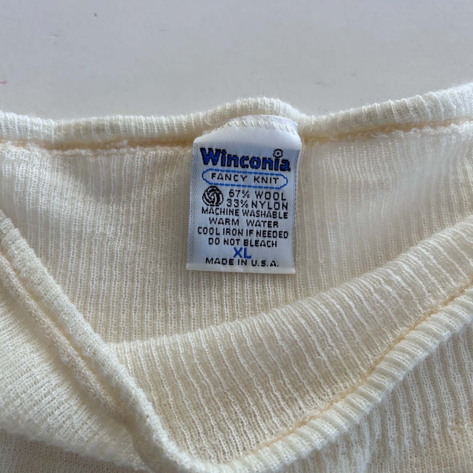 Winconia Vintage Womens Long Underwear Shorts Size XL Wool Nylon Blend Lace