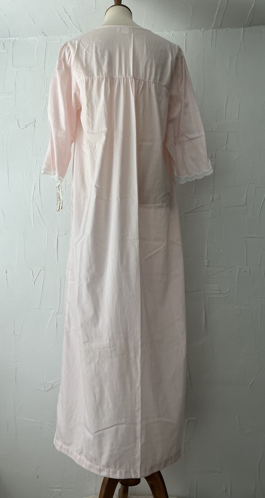 Barbizon Nightgown Medium Pink Authentic Vintage USA Long Lace, Tags Still On