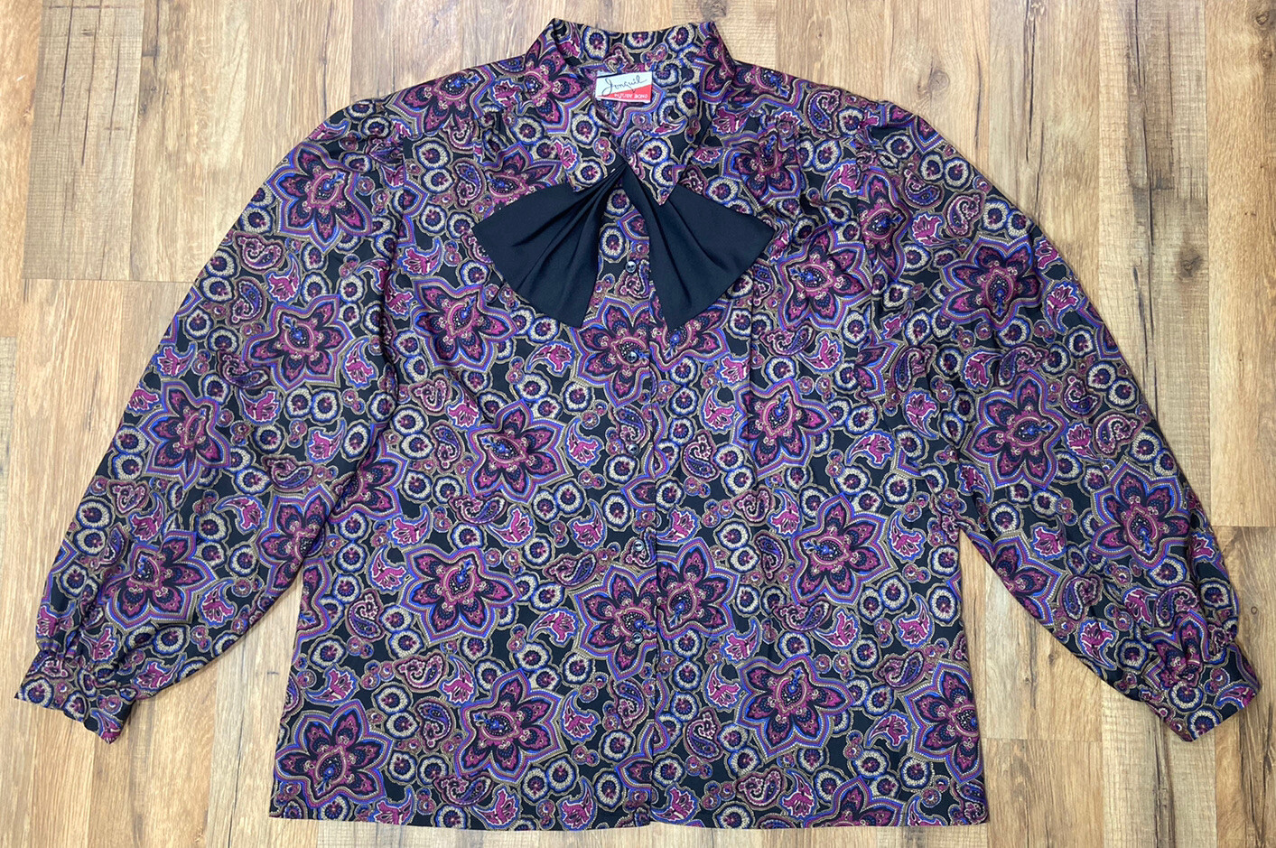 Vintage Jonquil by Judy Bond Multi Purple Floral Button Up Shirt Women’s Large