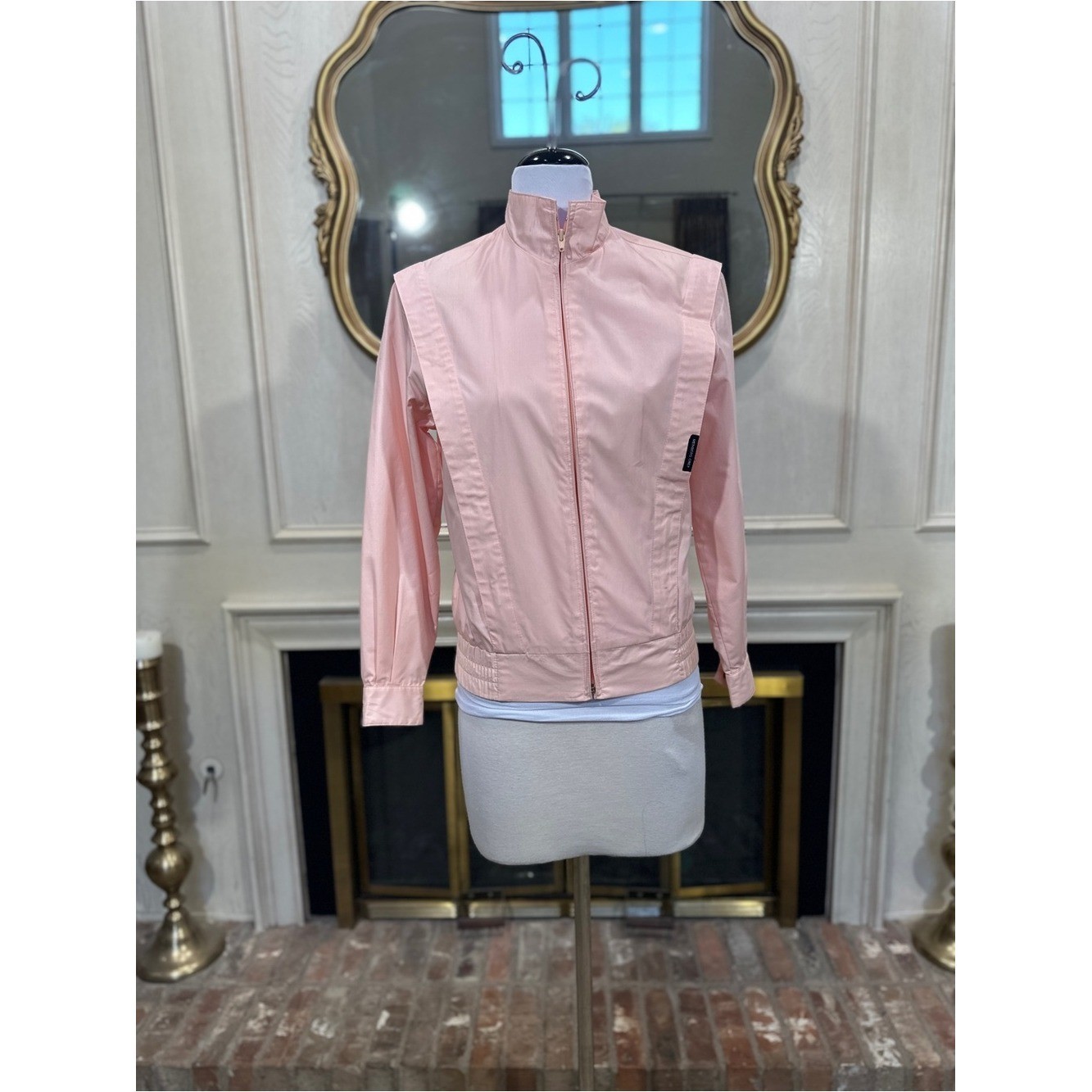 Members Only Vintage Jacket size 3/4 Pale Pink 80s Racer Core Aesthetic