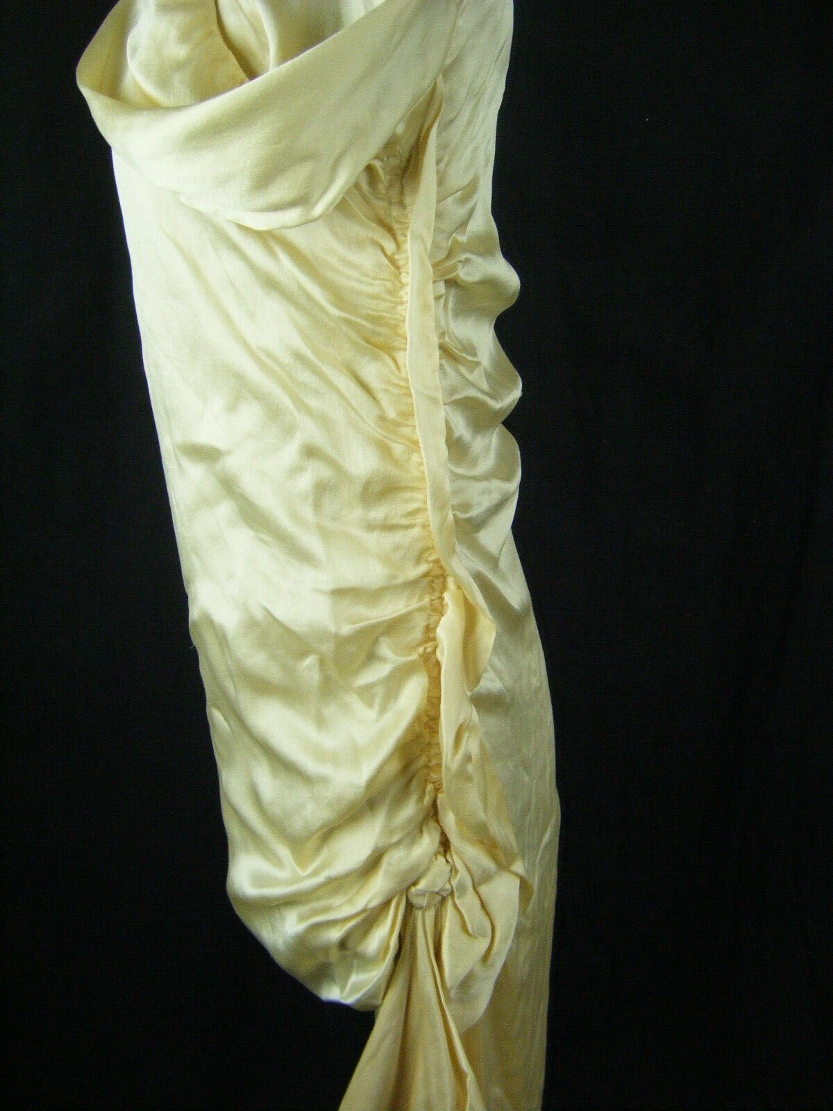 Antique 1920s Ivory Lace Silk Flapper Wedding Dress & Beaded Veil-Bust 36/2XS