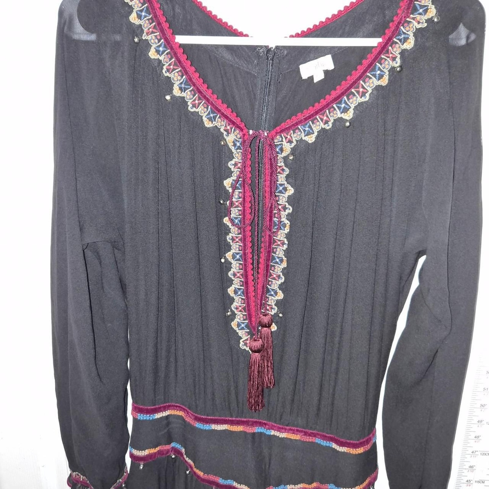 Talitha Black Embellished Bohemian Maxi Dress XS
