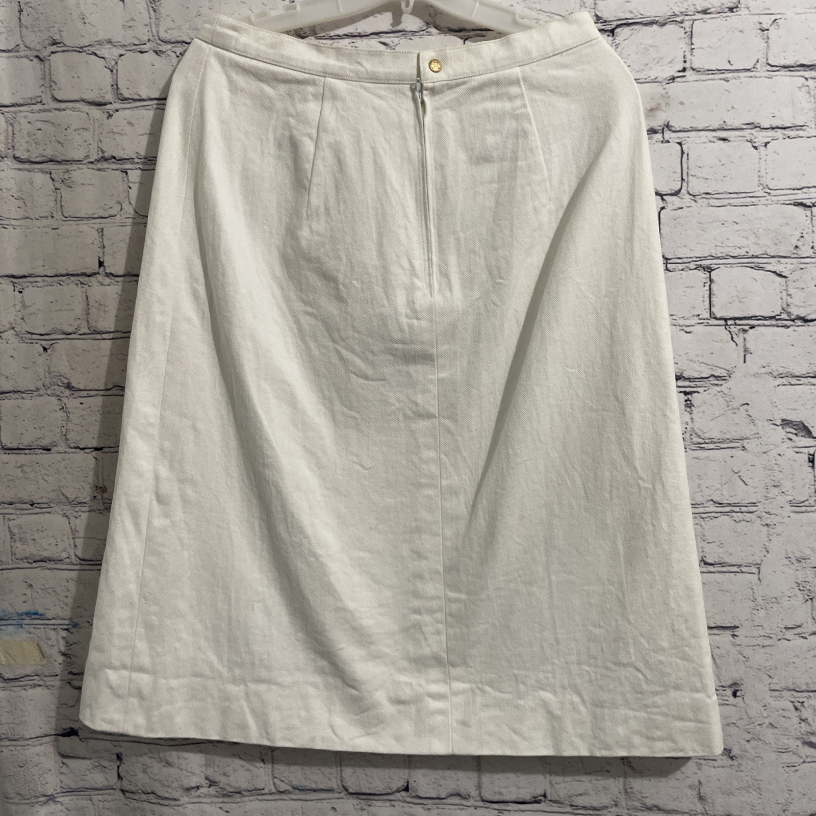 CELINE Vintage Macadam Gold Button 1980’s Cream Skirt Lace Up Stunning MCM