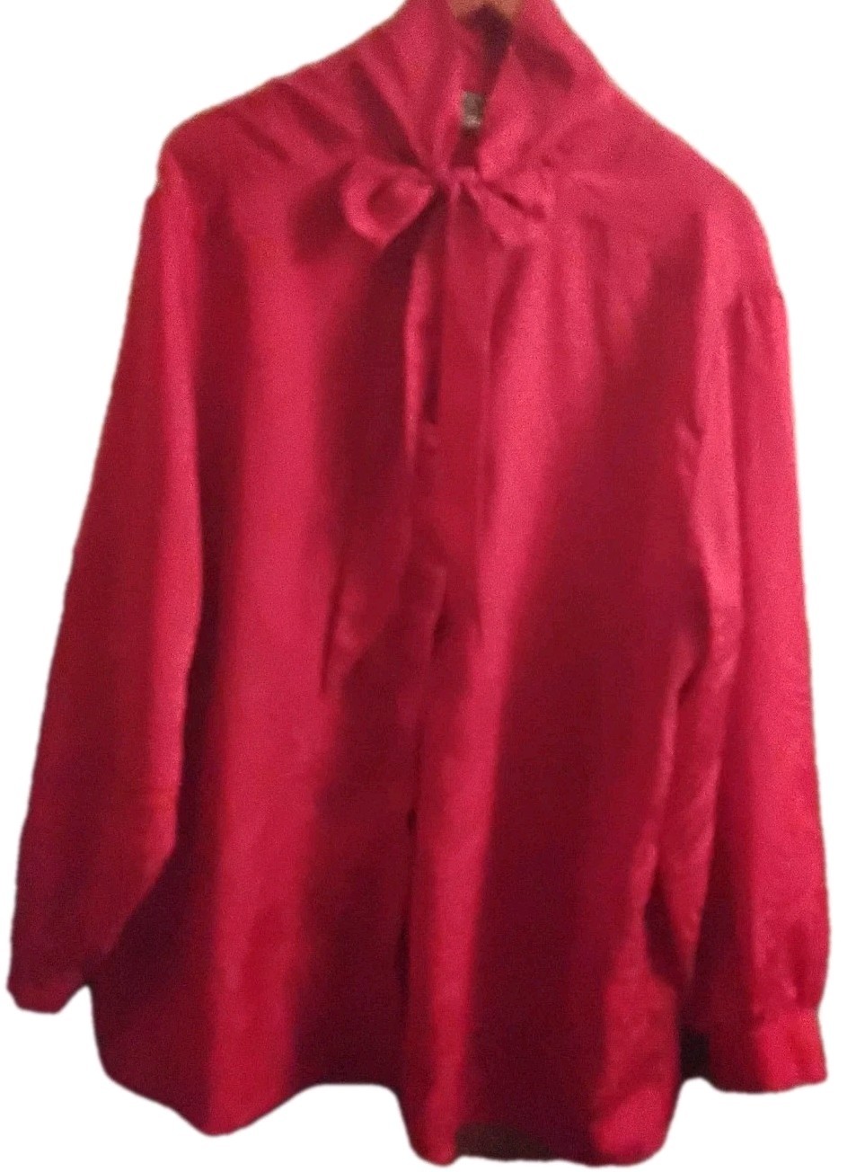 Vtg Distinctly Different Blouse Women 3X 22 24 Pink Long Sleeve Coquette Shirt