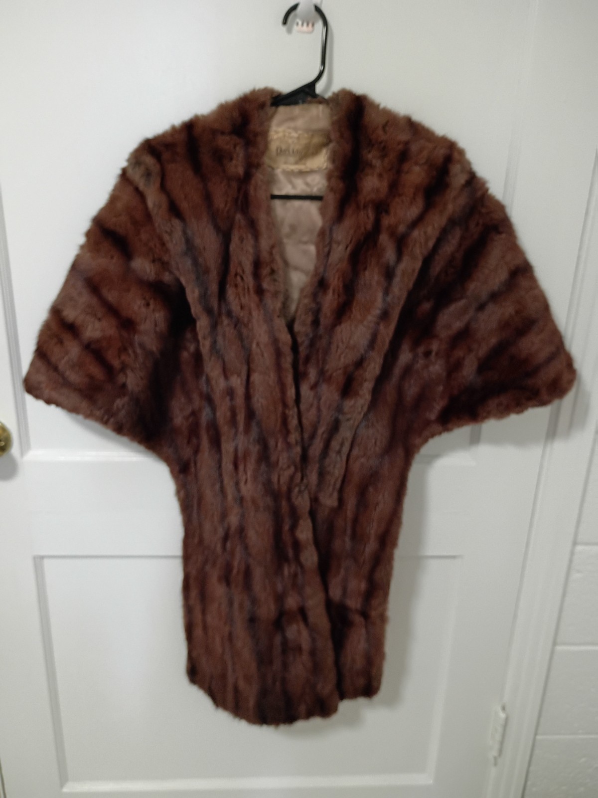 Mink Stole Light Brown Genuine Fur Wrap Stole Vintage