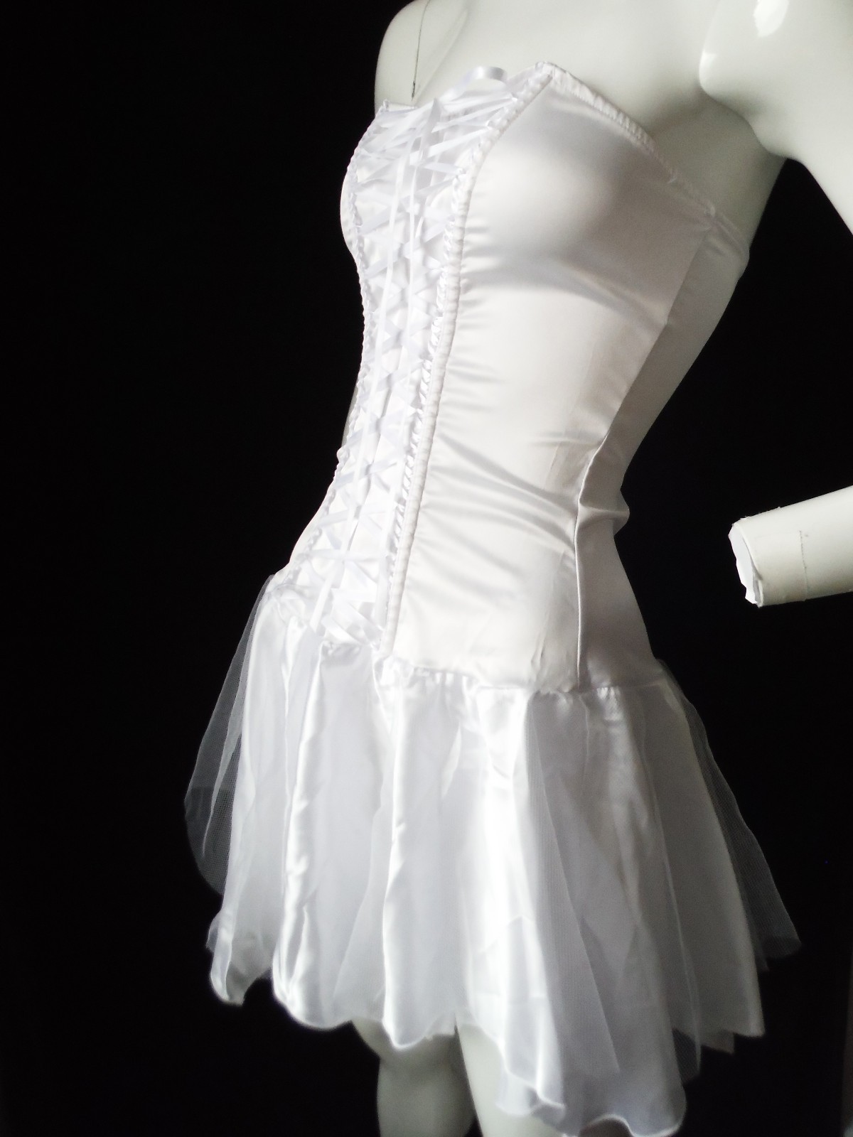 VTG Fredericks of Hollywood 90&rsquo;s New Sexy!! White Lingerie Dress Tie Up Bodice S
