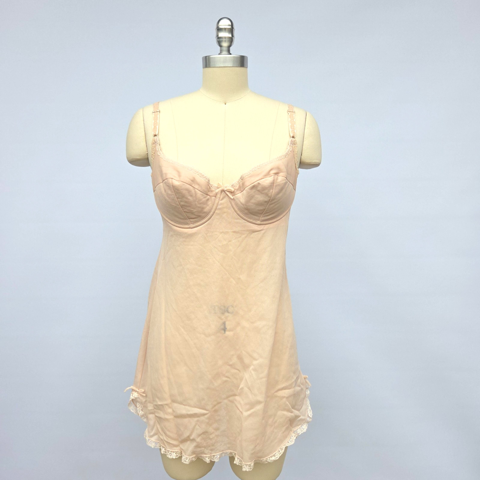 Vintage Vassarette Underneath it All Slip of a Bra Size 36C Peach Underwire 3229