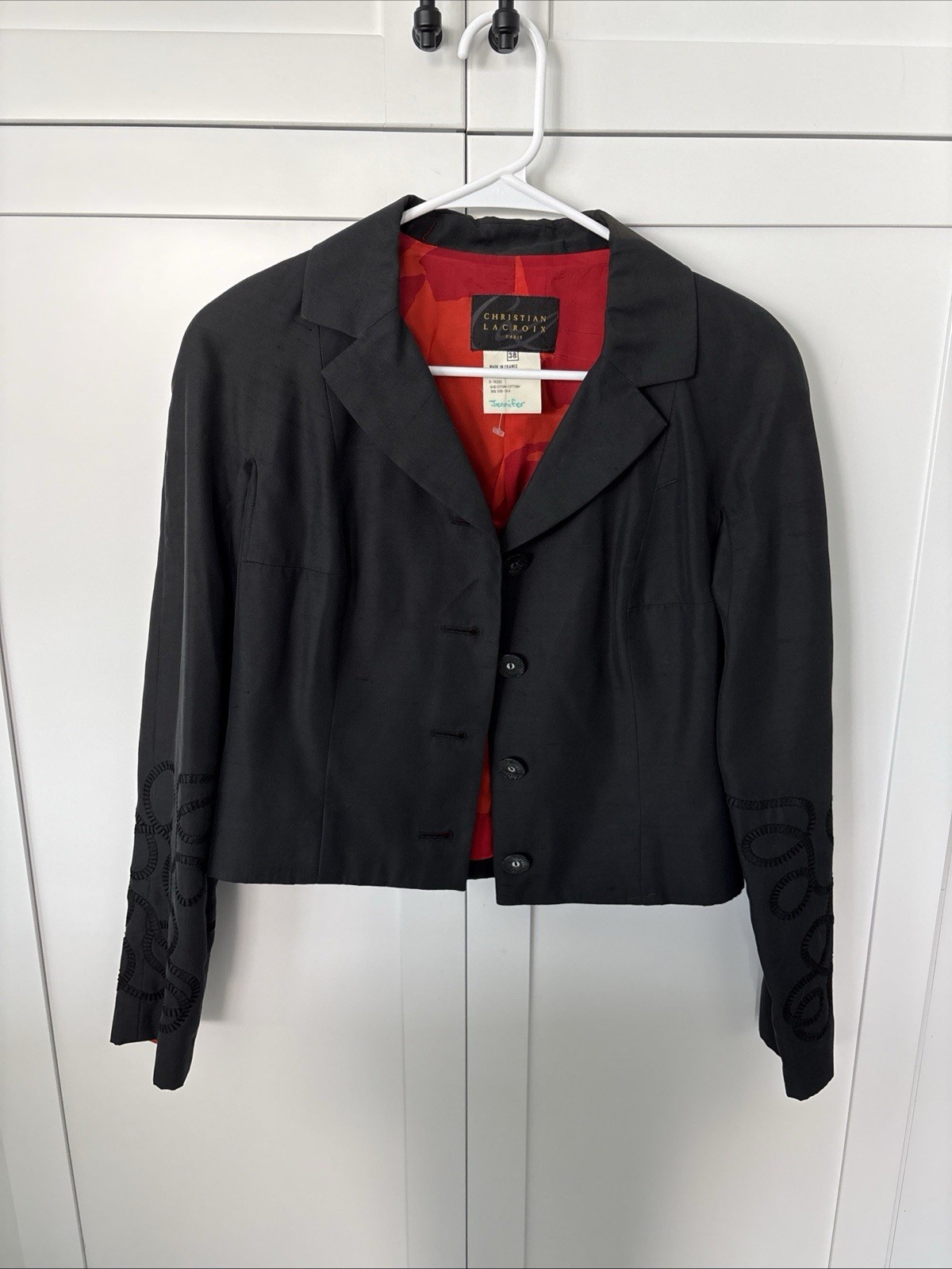 Vintage Christian Lacroix Made In Paris Black Blazer Jacket Women&rsquo;s 38/6 US