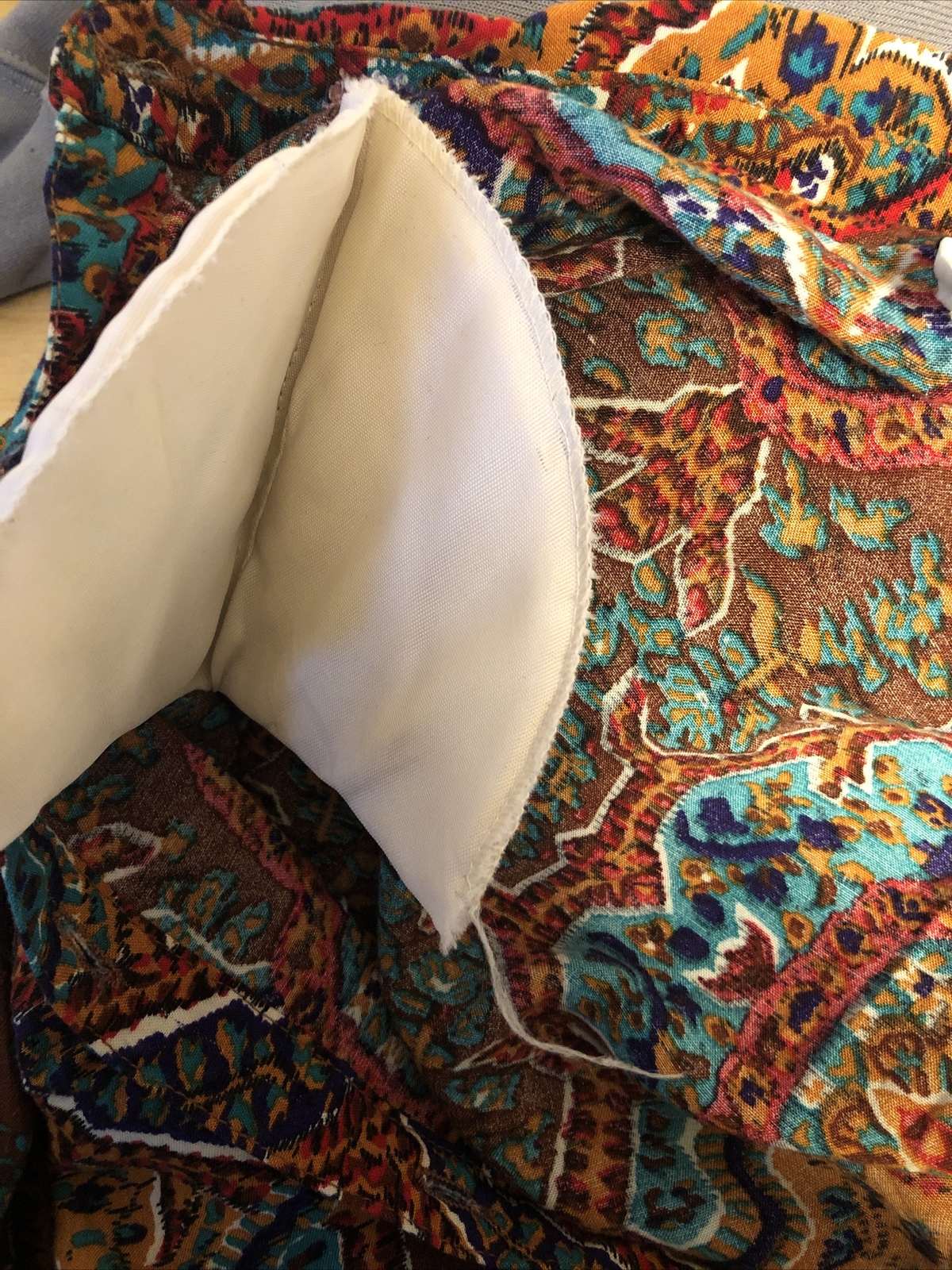 Vintage Forenza Paisley Dress Size M in Brown/Copper/Turquoise w/Shoulder pads