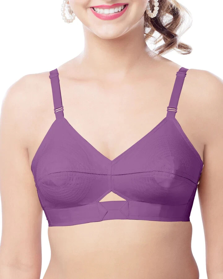 Padded Bullet Bra Organic Cotton- Vintage Retro Bra (Plus Size Available) Purple