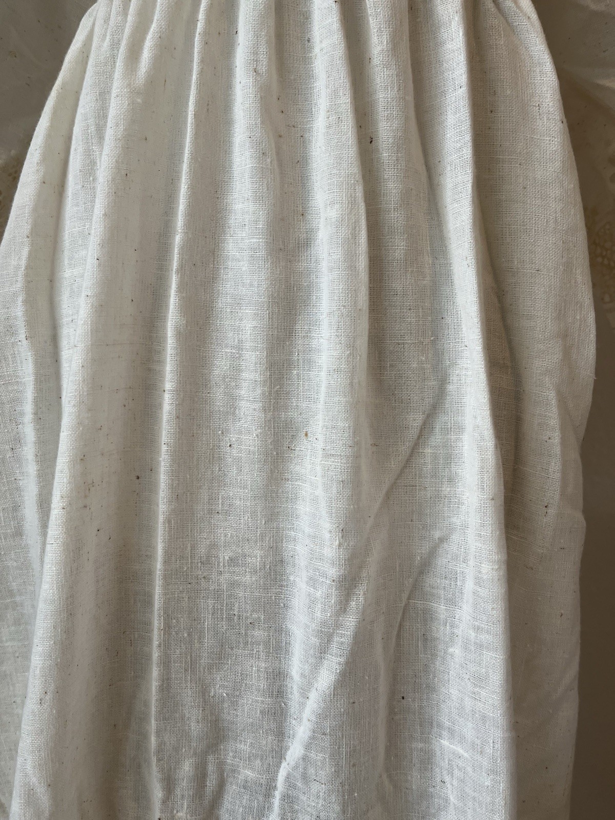 Vintage 70s Kaftan Dress Eyelet Cotton Blend Size L Gauzy Goddess Prairie USA