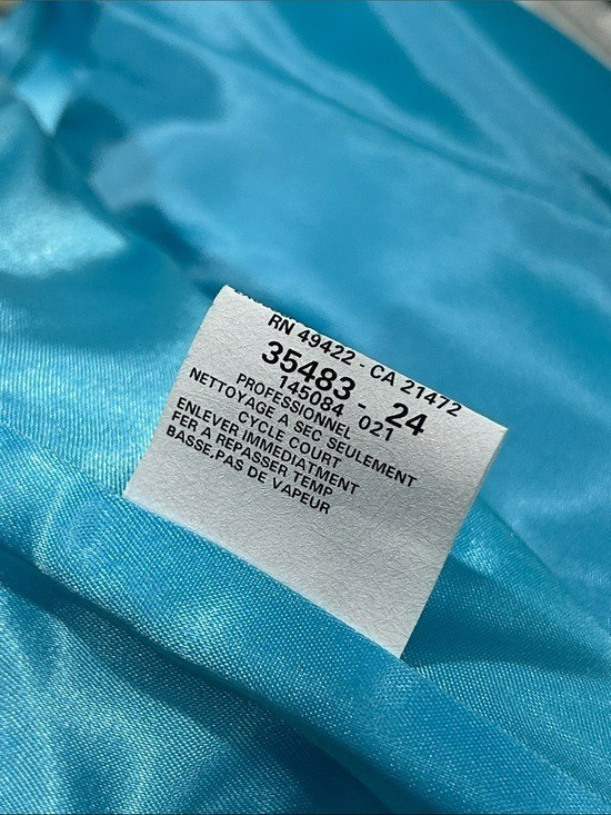 Vintage Jessica McClintock for Gunne Sax Strapless Aqua Iridescent Maxi Gown 5/6
