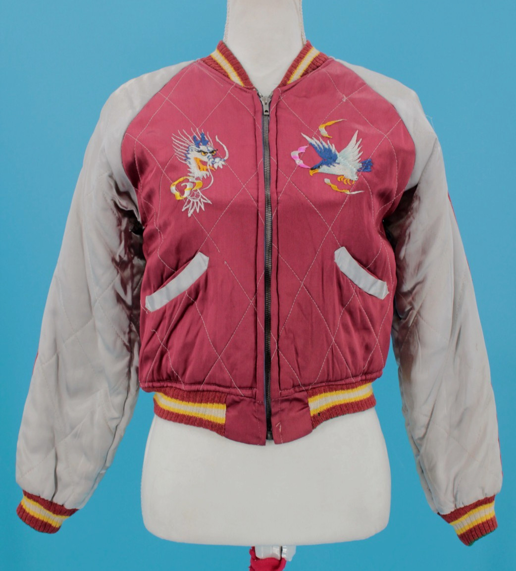 VTG 50s Kids / Women&rsquo;s Reversible Sukajan Japan Tour Jacket 1950s XS/S