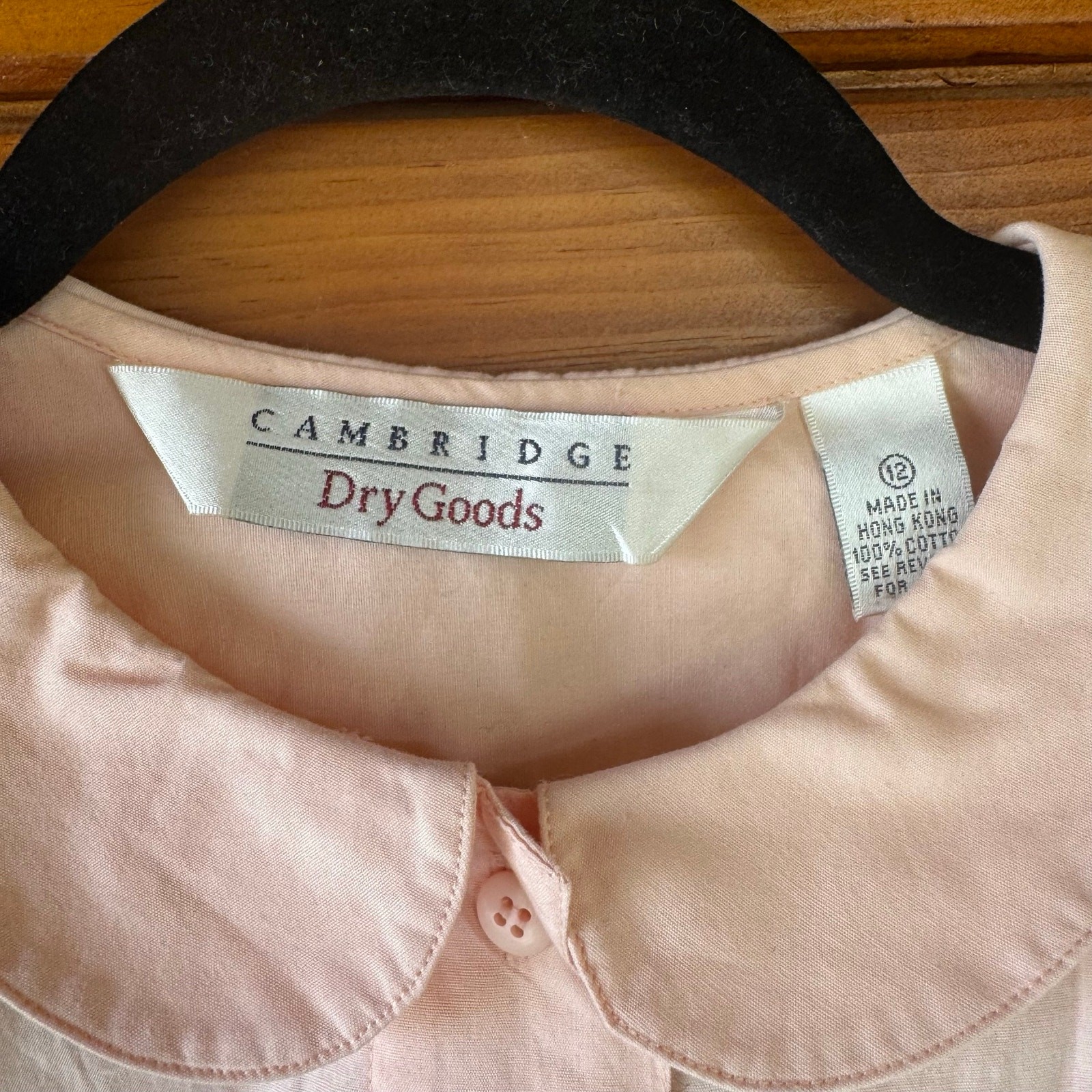 VTG 1990s Cambridge Blush Peter Pan Collar Sleeveless Cotton Top Size 12