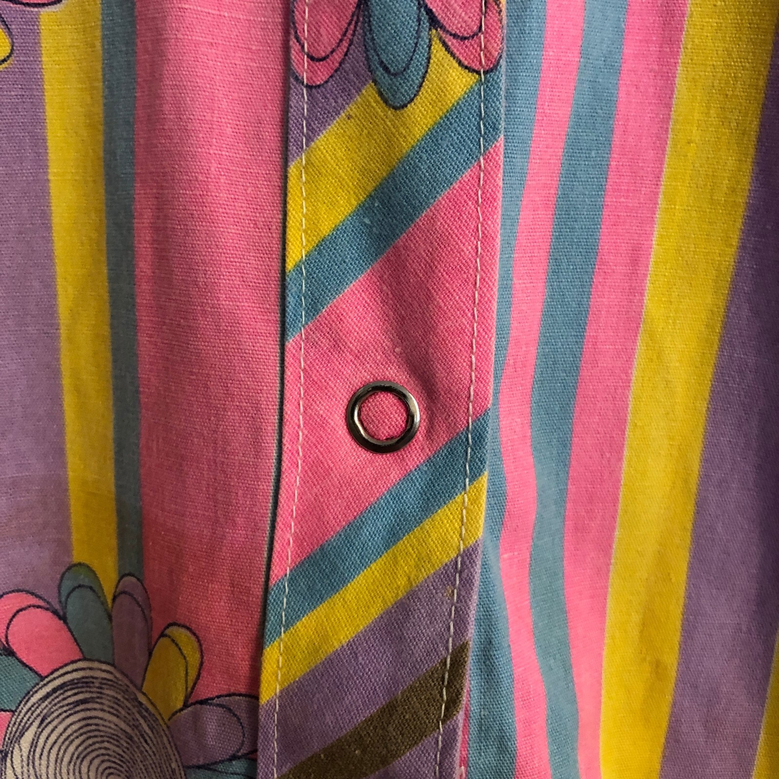 vtg 60s Psychedelic flower power Hippie Caftan Dress house coat Sz M