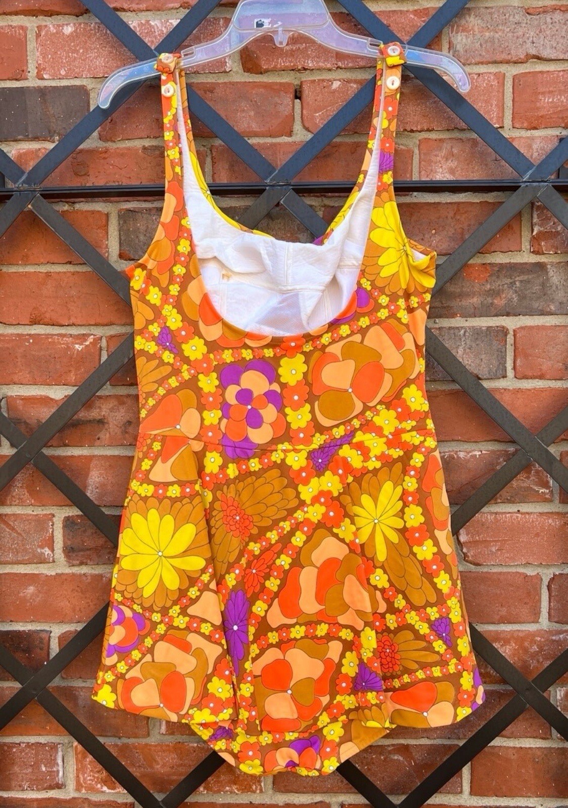 Groovy 1960’s Vintage Psychedelic Catalina One Piece Bathing Suit 36in Bust
