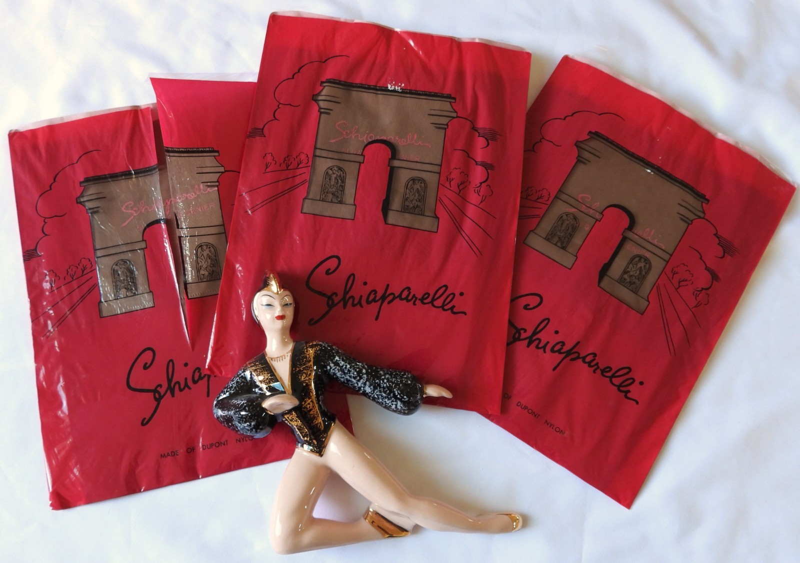3 Pair NOS Vtg Schiaparelli FF Cuban Plain SEAMED Silky Nylon STOCKINGS sz 9 30&Prime;