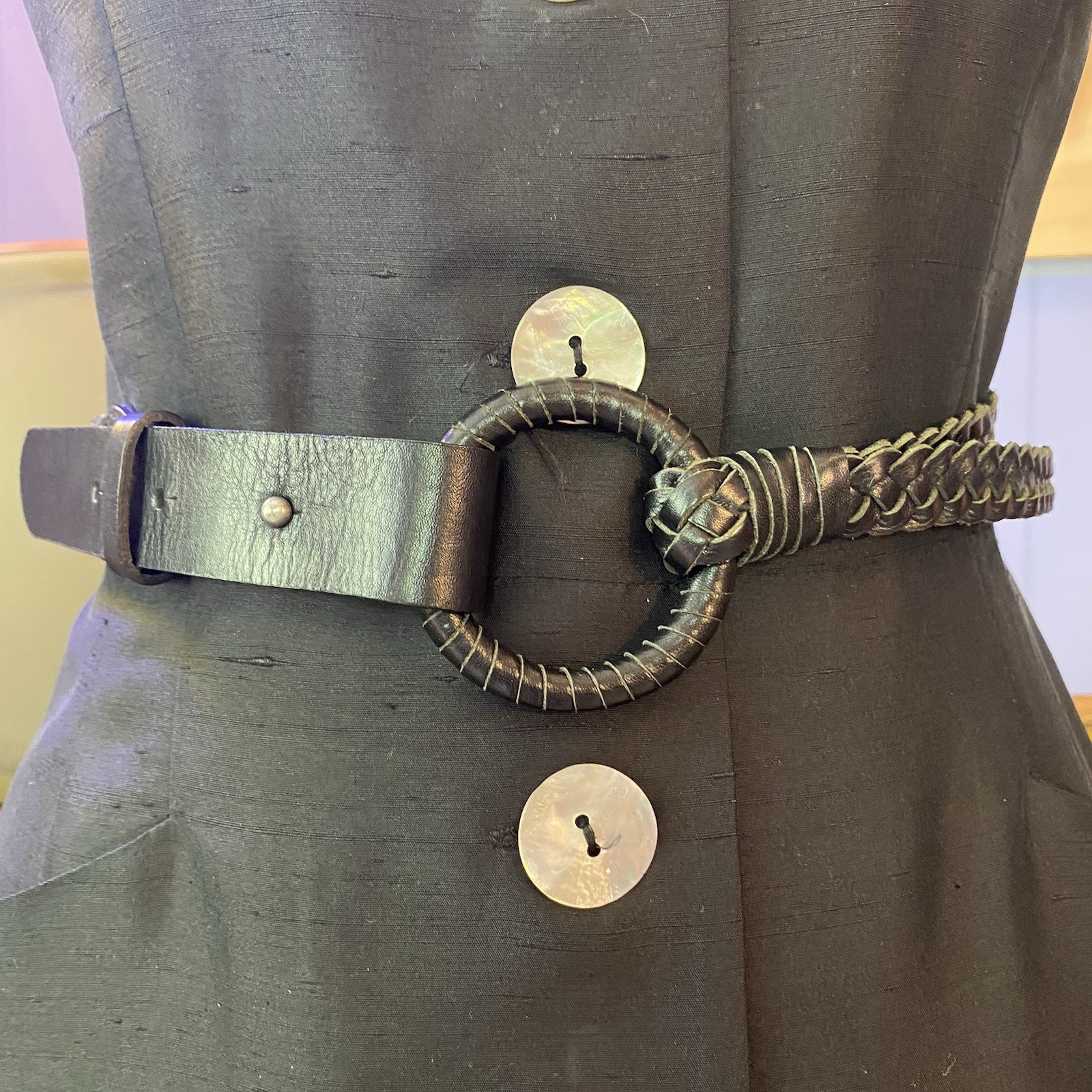 Vintage Shomi 100% Silk Button Down Shell Button Dress – Size 10