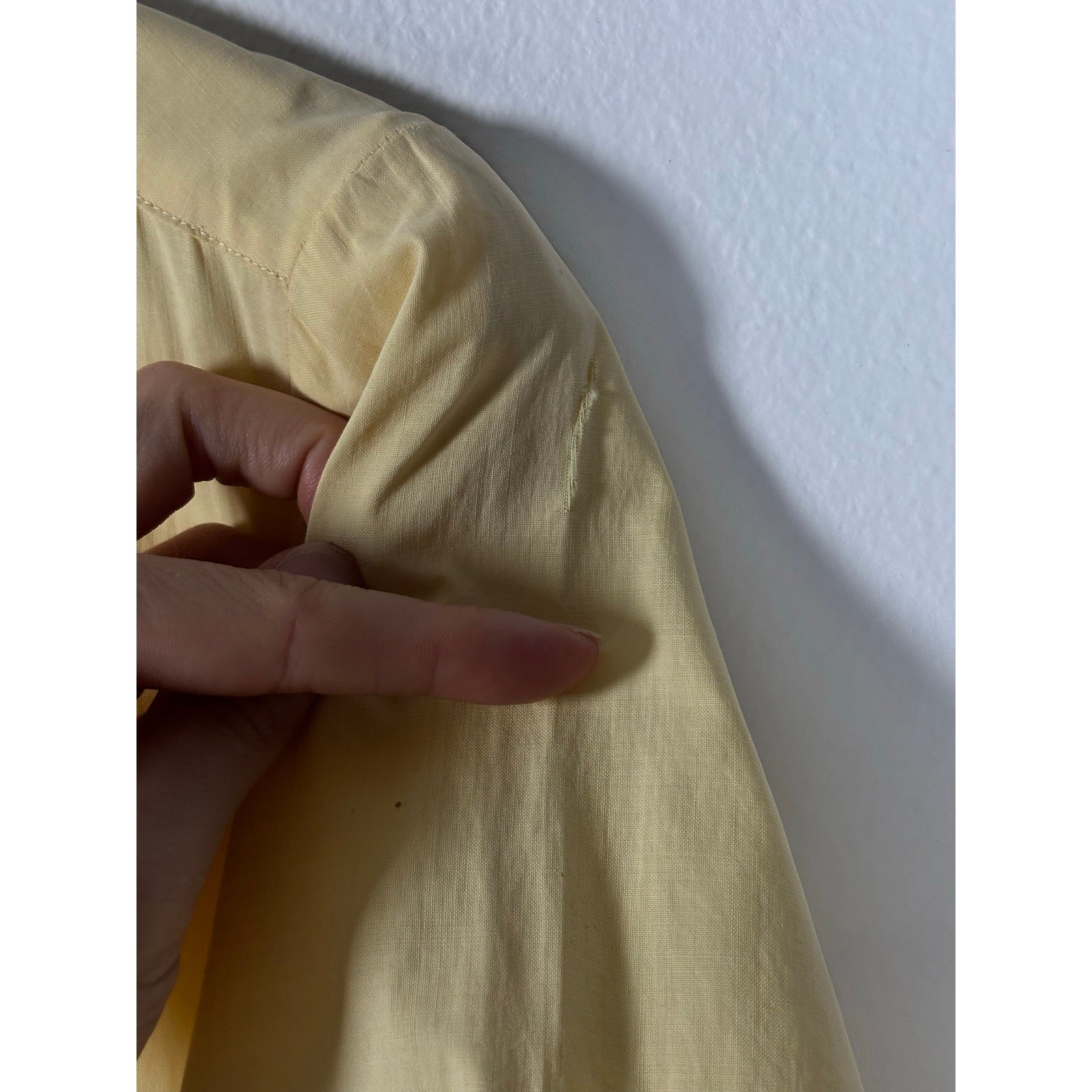 1950s Expensive Simplicity Yellow Cotton Ruffle Maids Uniform Dress As Is