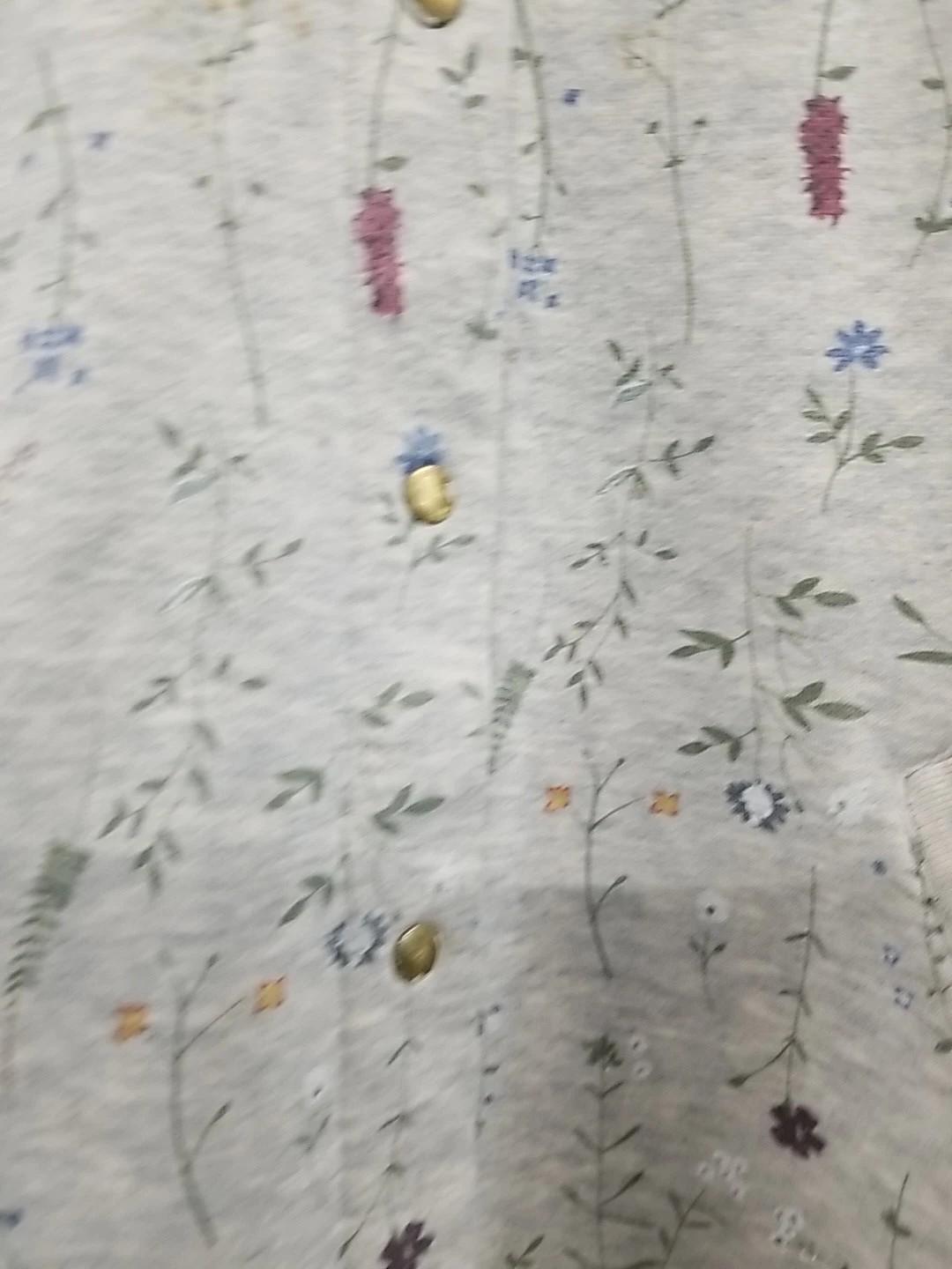 Womans Vintage Blair Gray Herb Wildflowers Floral Sweater XlG