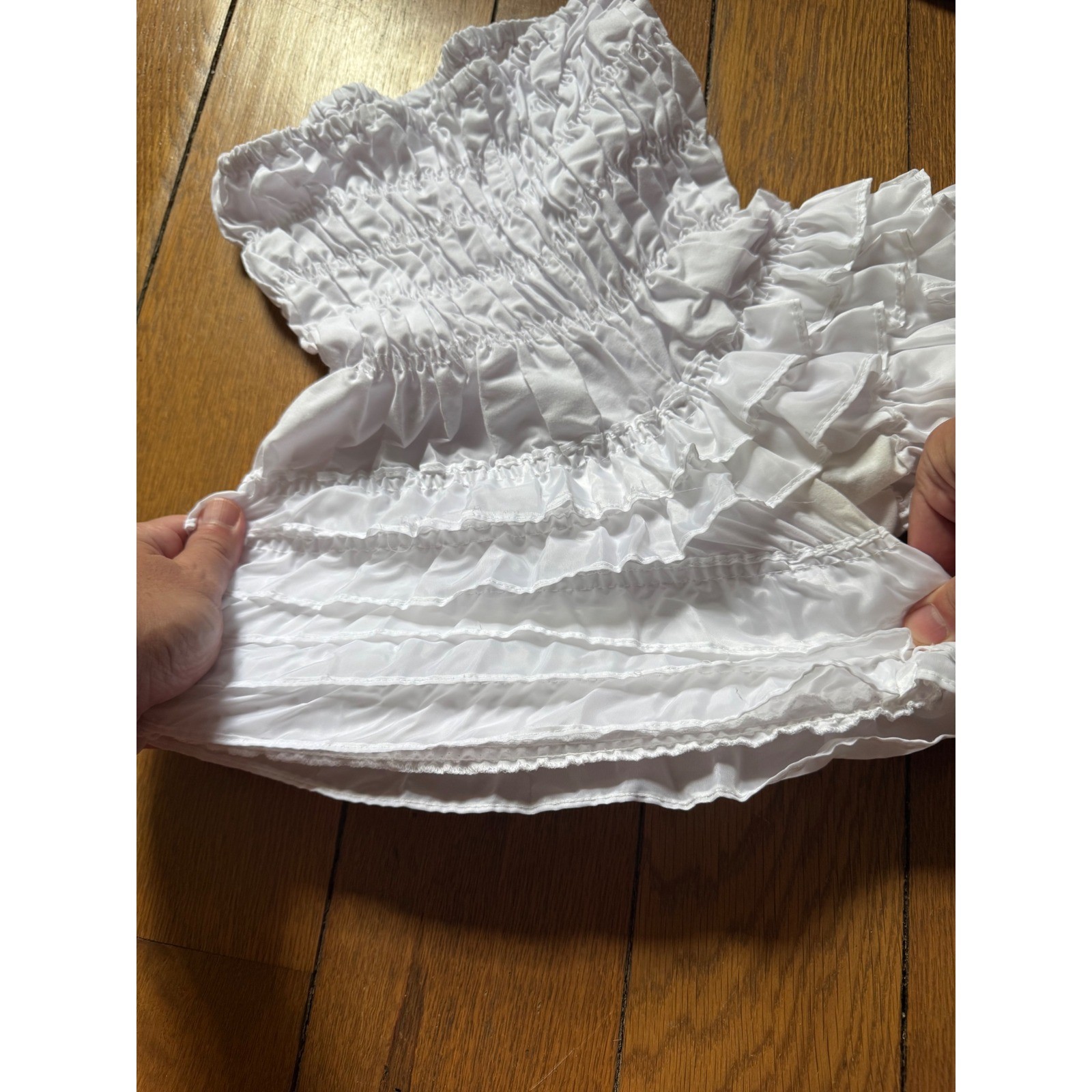 Vintage 80s Coquette Fashion Magic Fendler White Smocked Ruffle Bloomers Shorts