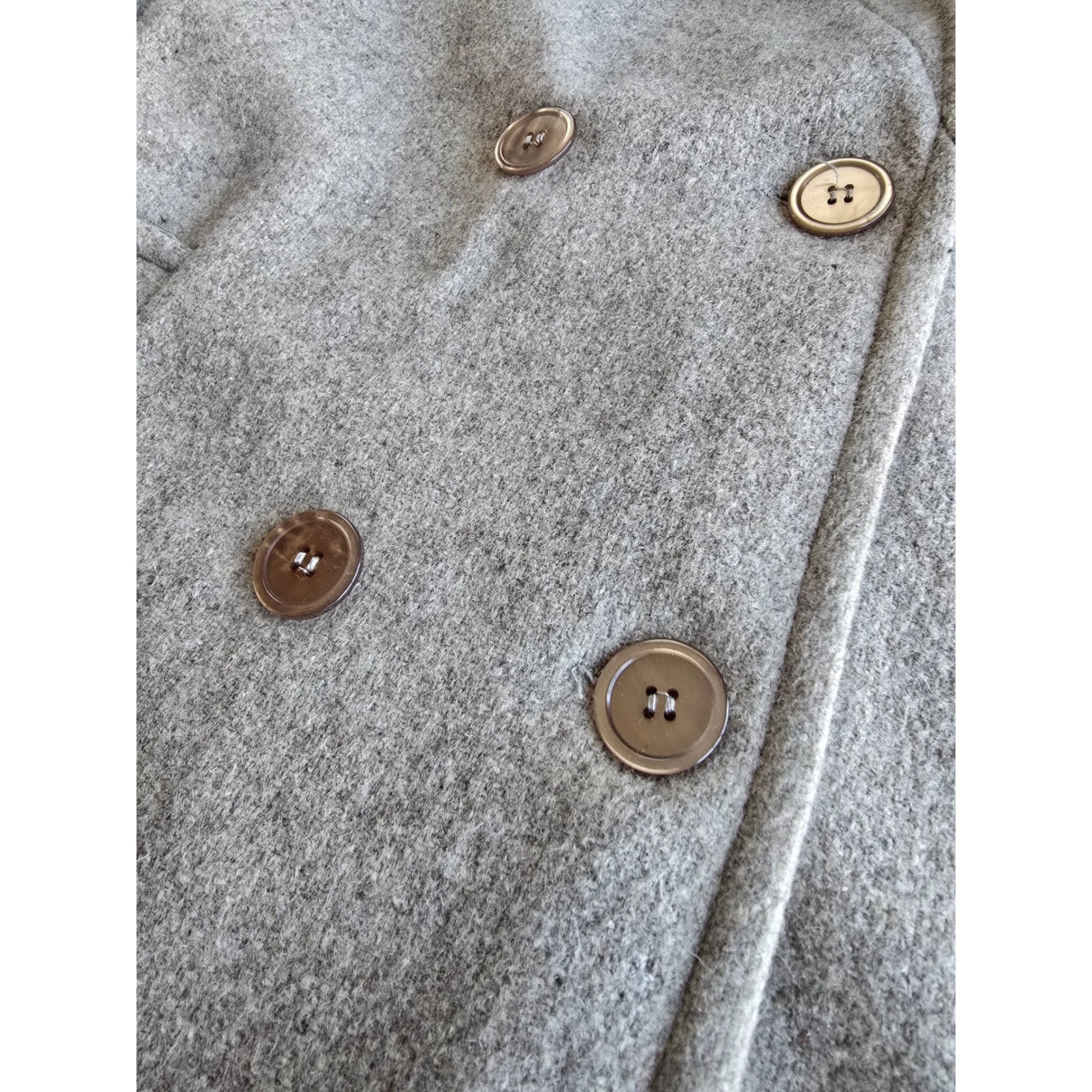 Vintage Unbranded Wool Blend Double Breasted Long Pea Coat Pockets Sz XL