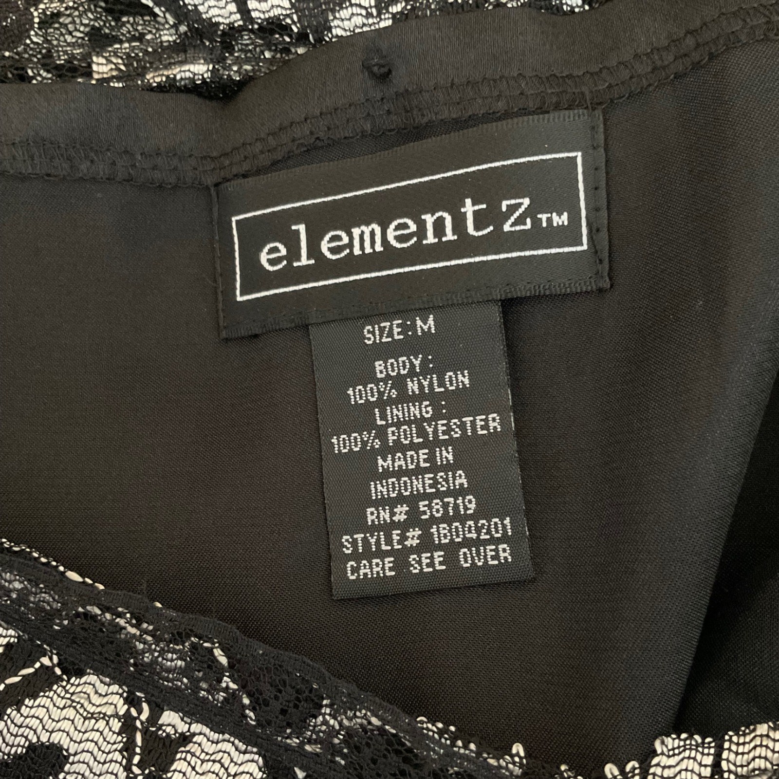 Elementz Womens Black Silver Floral Lace Camisole and Skirt Set vintage M