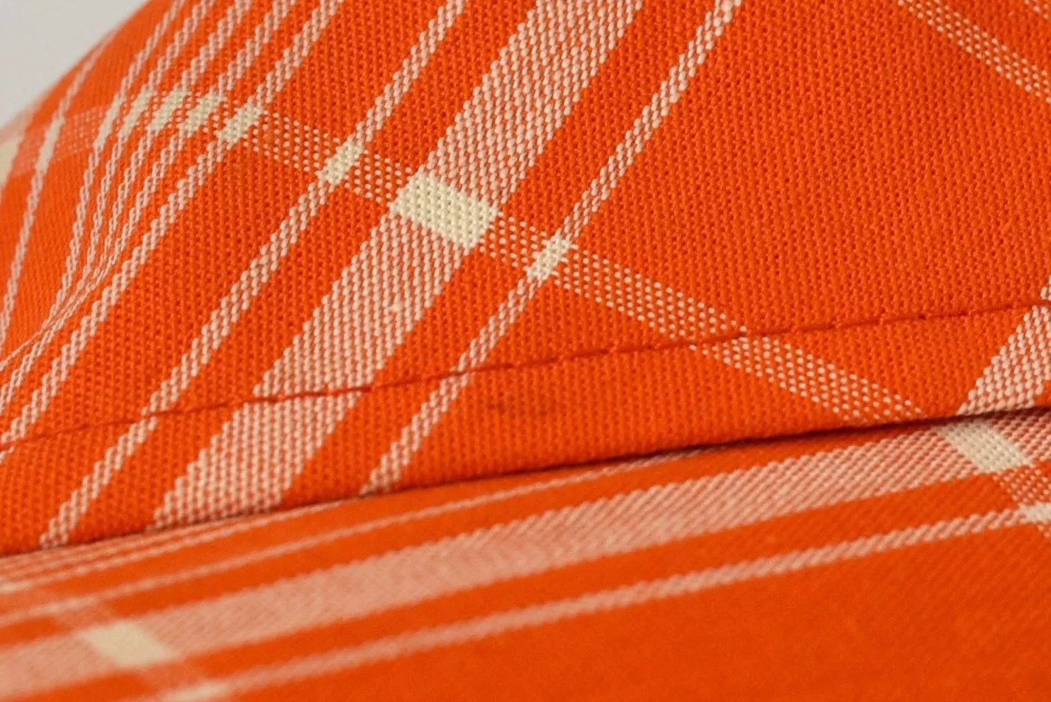 1970s Courreges Hyperbole Orange White Plaid Cotton Coat Jacket Dress