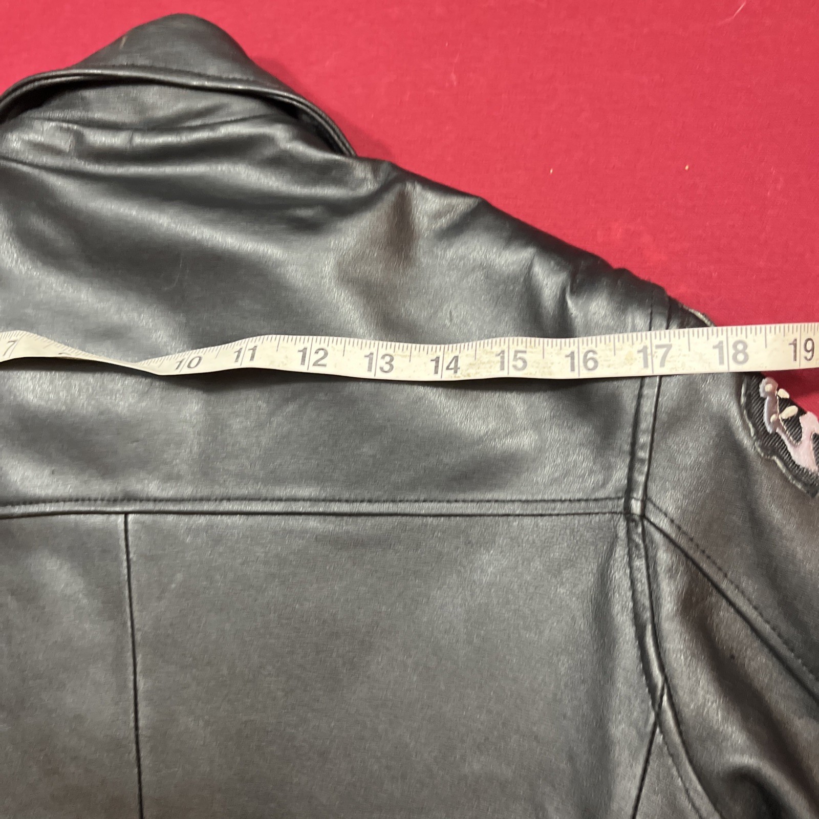 Luis Alvear Black Leather Jacket Zip Up Moto Biker Butterfly Arm Patch Women’s S