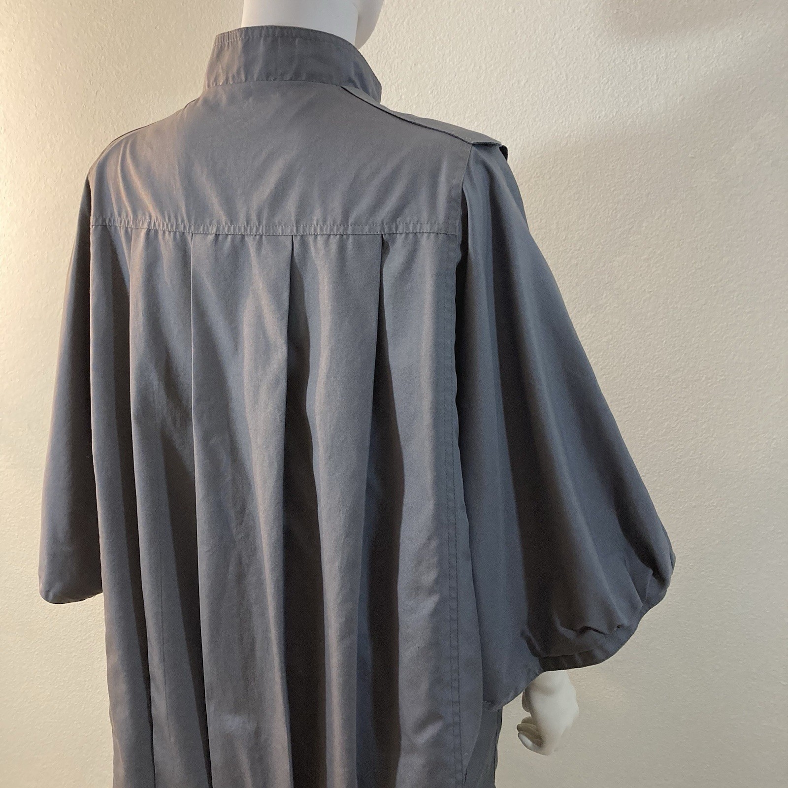 Vintage 1980’s Reversible Cape Poncho One Size High Neck Gray and Lavender