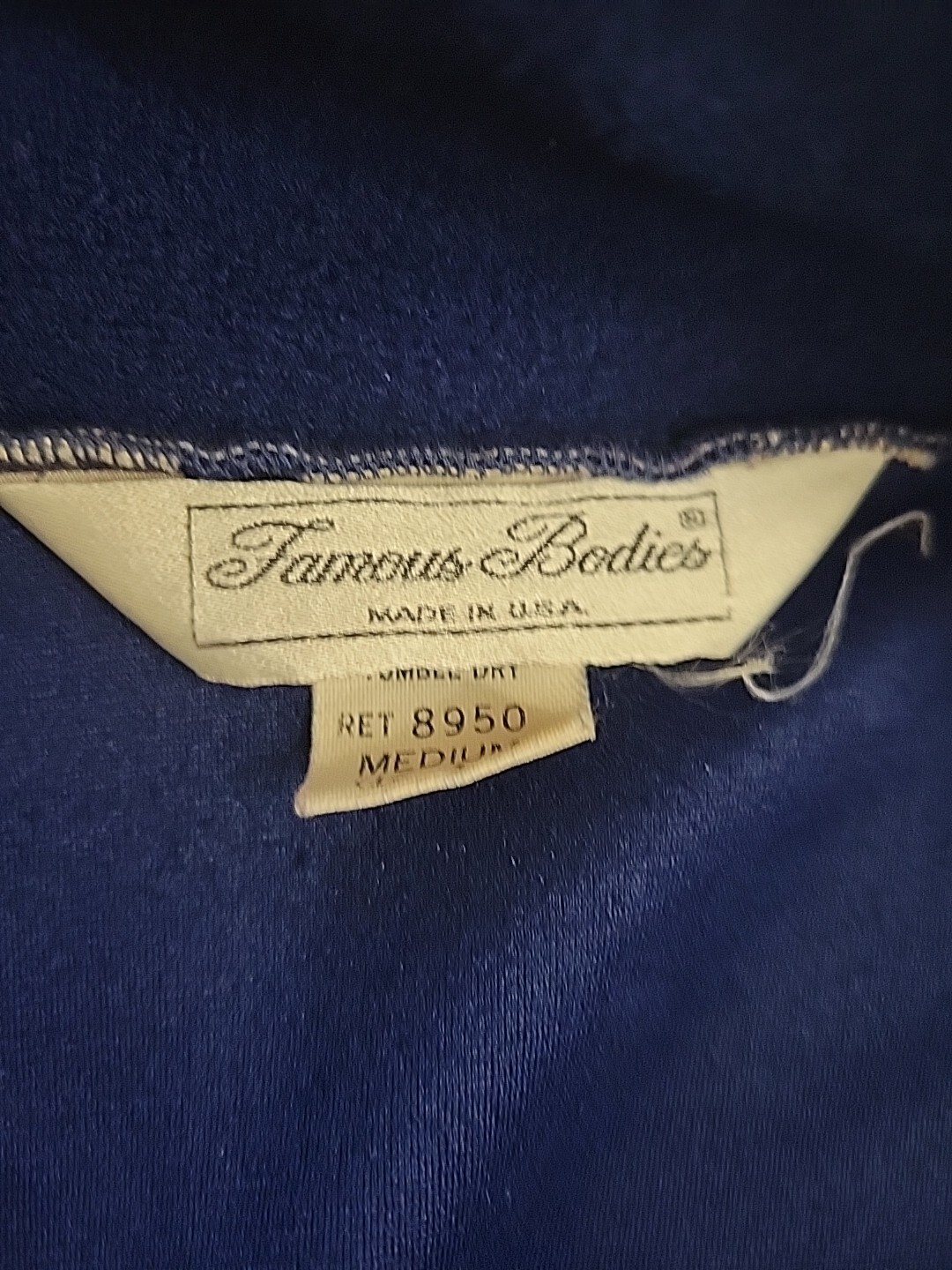 Lounge Bath Robe Navy Blue Medium Famous Bodies 12-14 ILGWU Union Vtg USA READ
