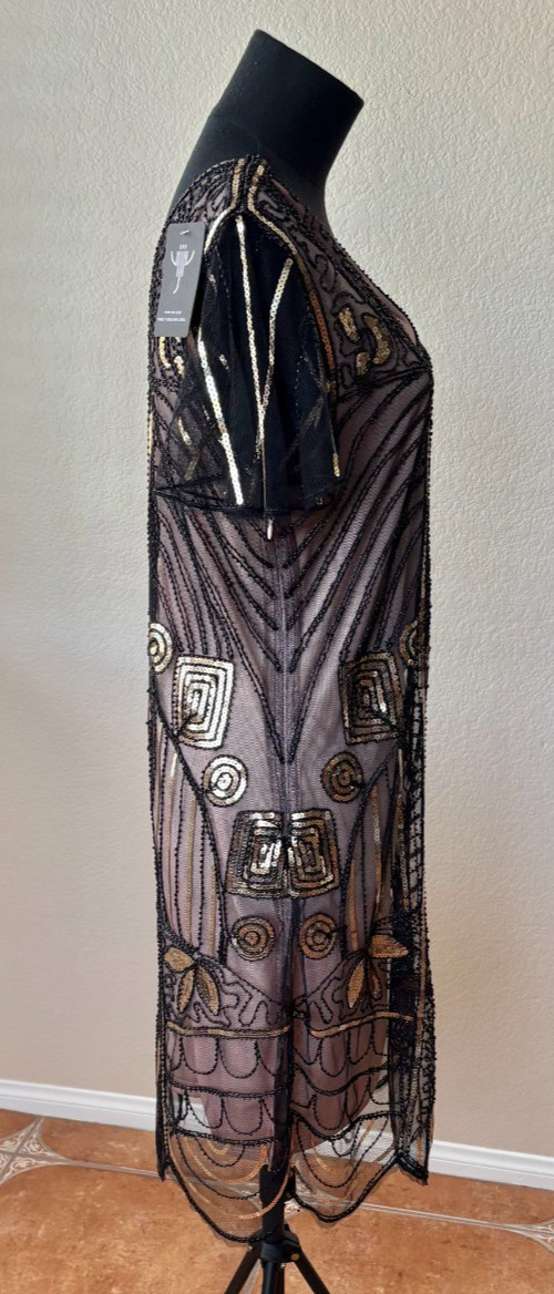 1920s Flapper Beaded Sequin Dress Art Deco Great Gatsby / Party / Event XL