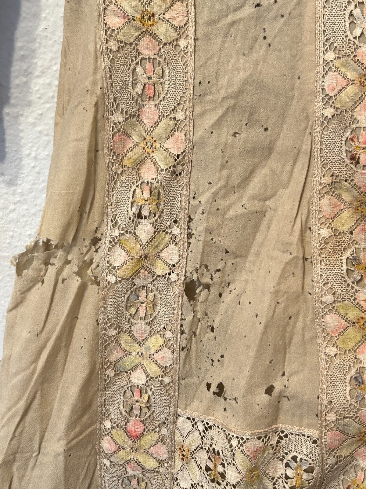AS IS Study Antique 1890’s Victorian Gown Wool Lace Dress